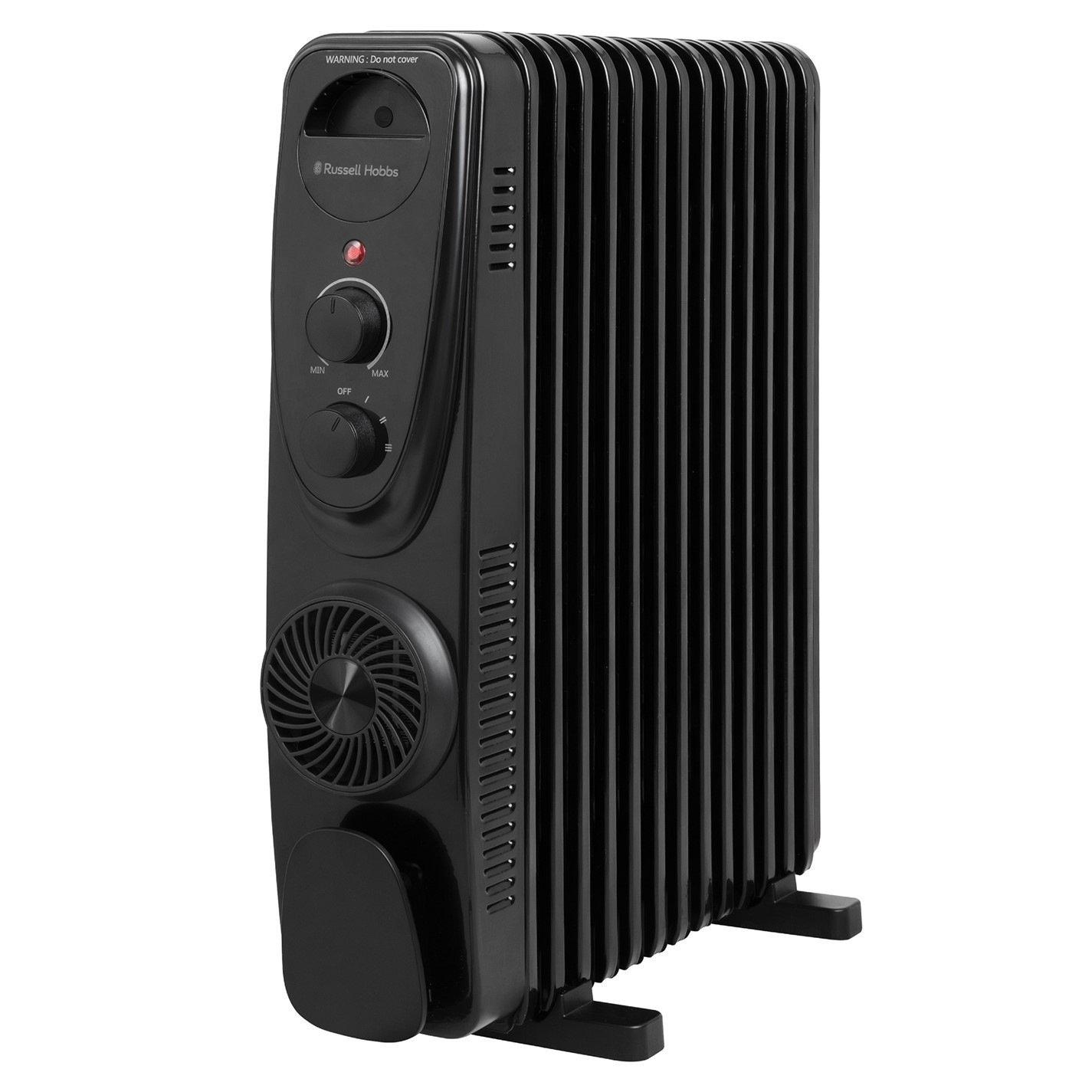 Black - Russell Hobbs - RHOFR2403B 2.5kW 13 Fin Manual Oil Filled Radiator - 1