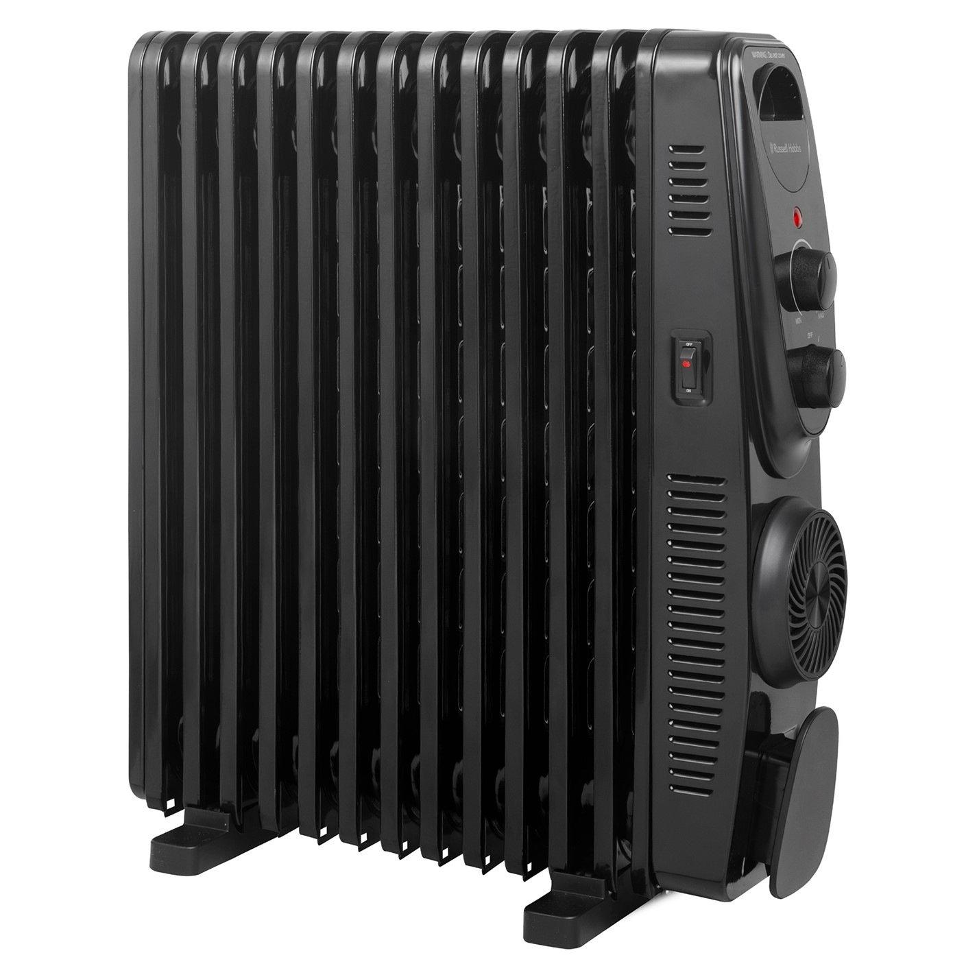 Black - Russell Hobbs - RHOFR2403B 2.5kW 13 Fin Manual Oil Filled Radiator - 11