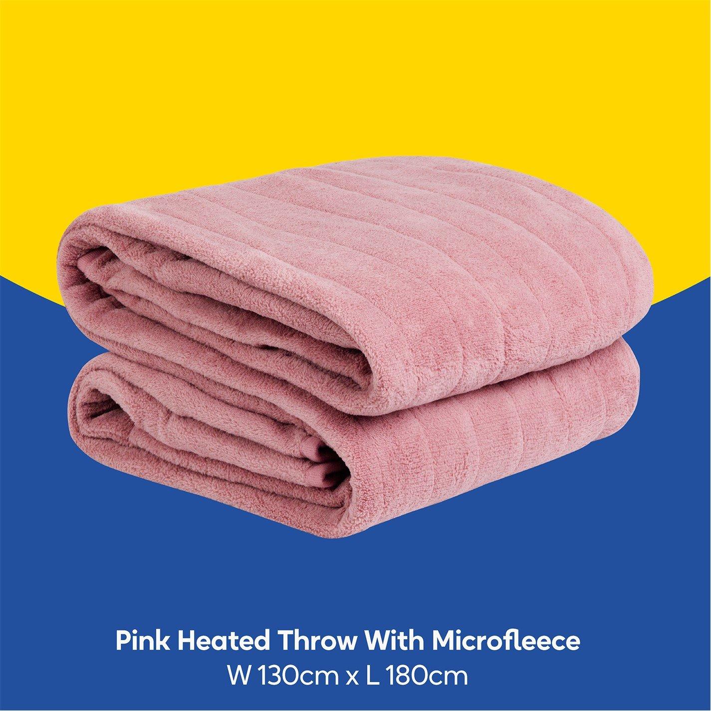 Pink - Russell Hobbs - RHHT1004PNK Heated Throw W/Microfleece in Pink - 2