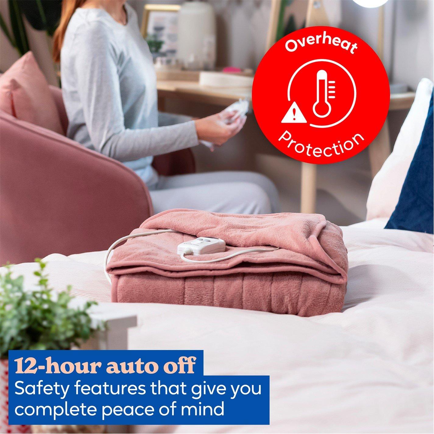 Pink - Russell Hobbs - RHHT1004PNK Heated Throw W/Microfleece in Pink - 8