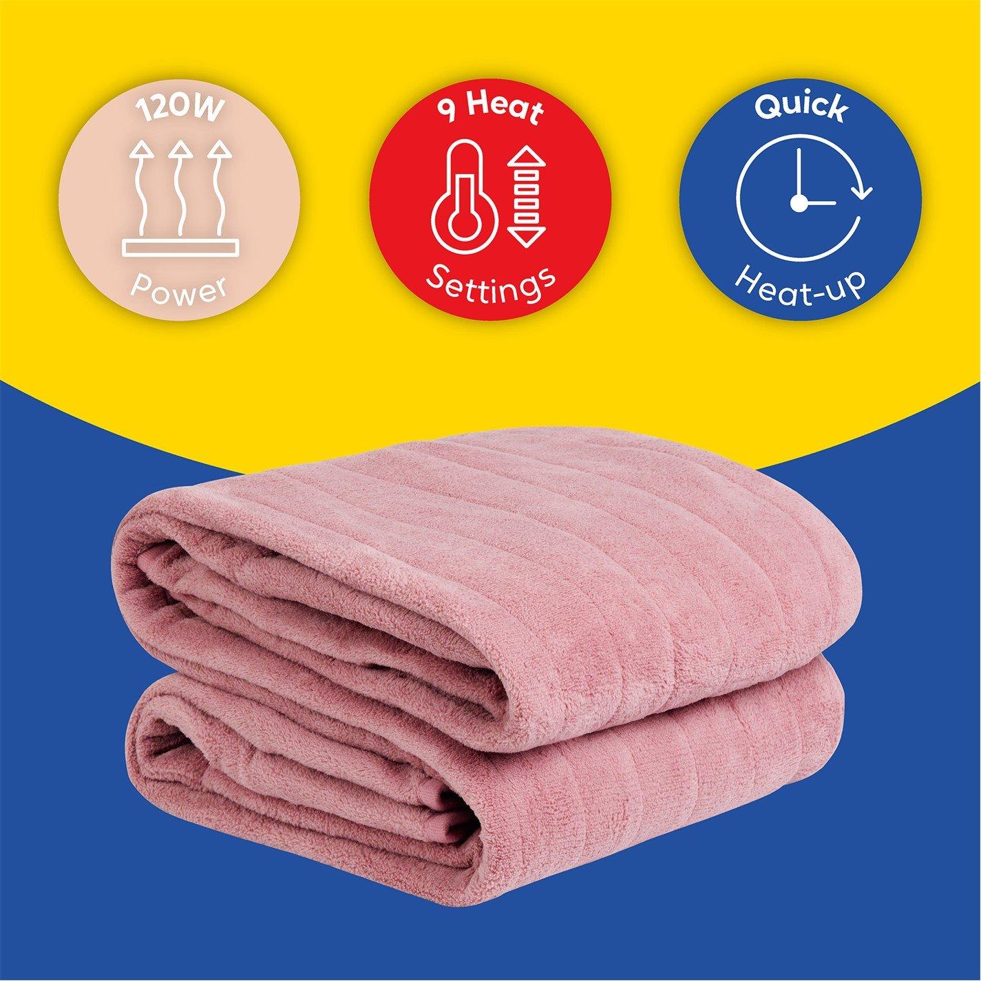 Pink - Russell Hobbs - RHHT1004PNK Heated Throw W/Microfleece in Pink - 10
