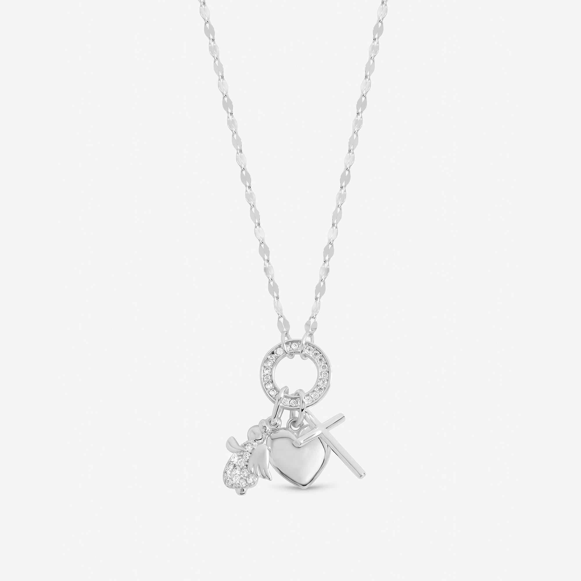 Silver - Inicio - Sterling Silver Christening Necklace - Gift Pouch