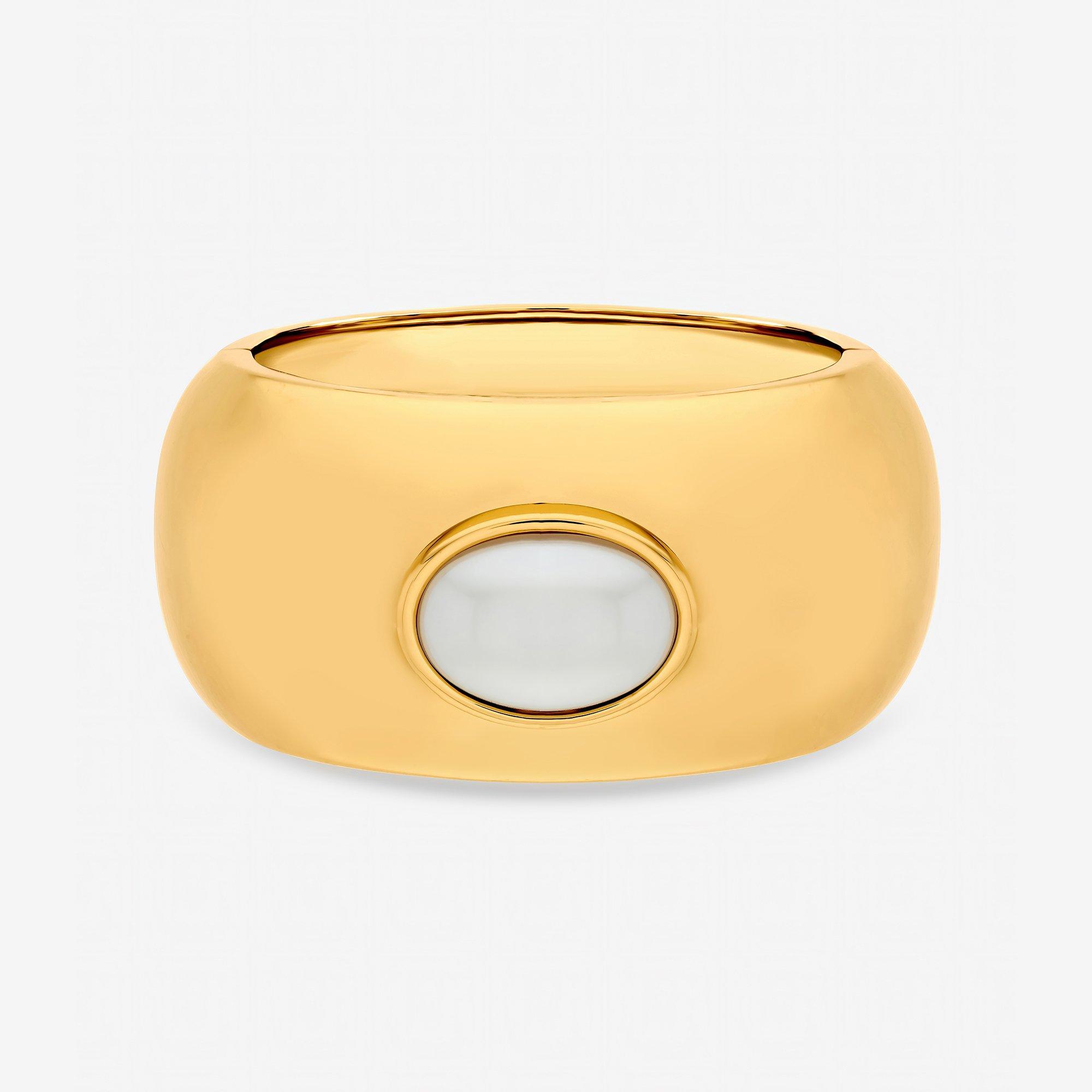 Gold - Mood - Gold Plated and Pearl Statement Cuff - 1