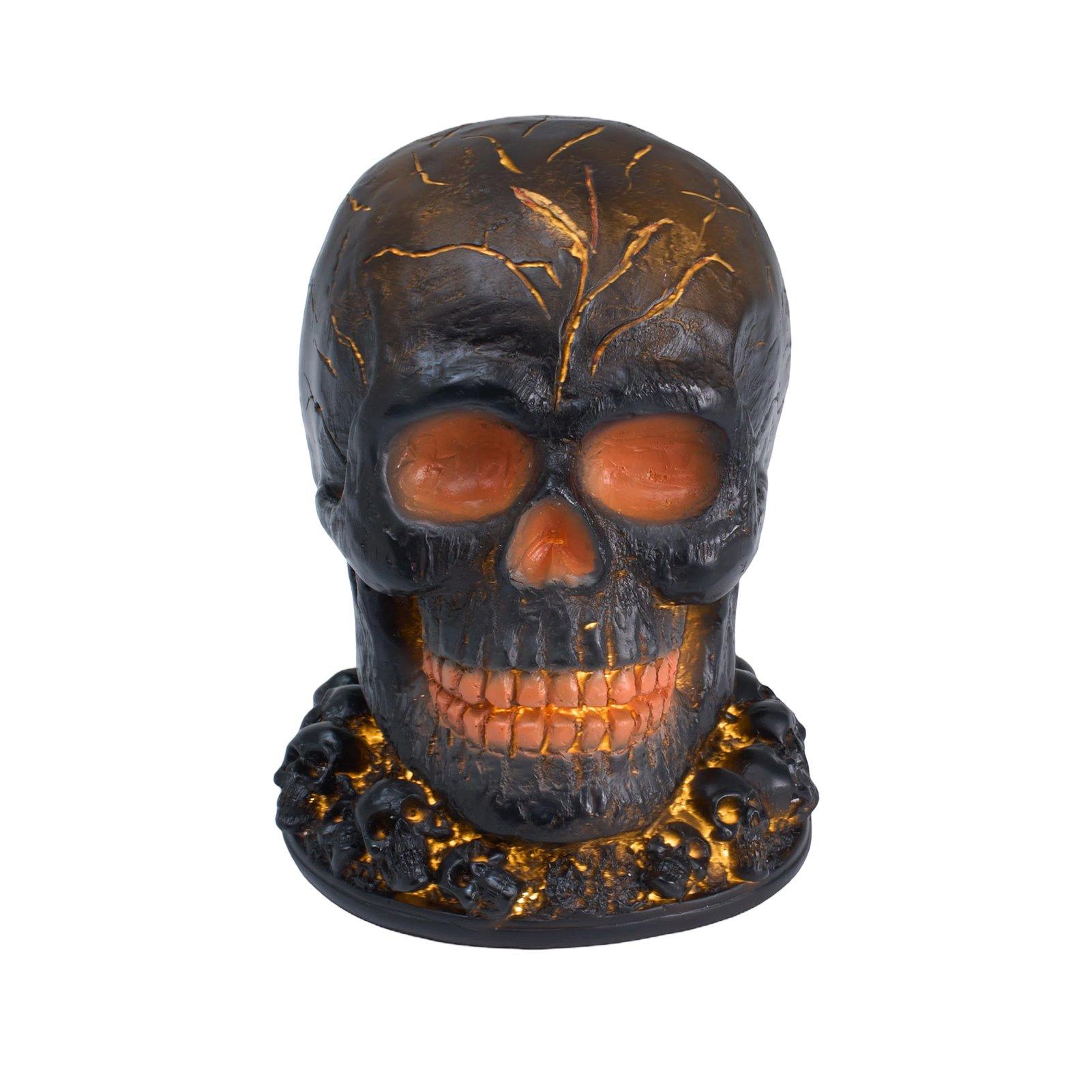 Black - LIFE IDEAS - Battery-Operated Halloween Lava Skull Flame Light - 3