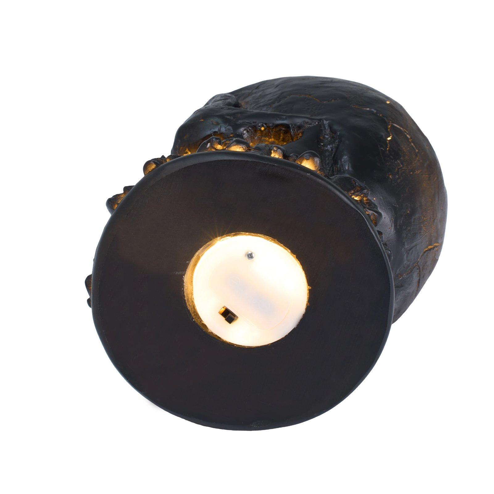 Black - LIFE IDEAS - Battery-Operated Halloween Lava Skull Flame Light - 6
