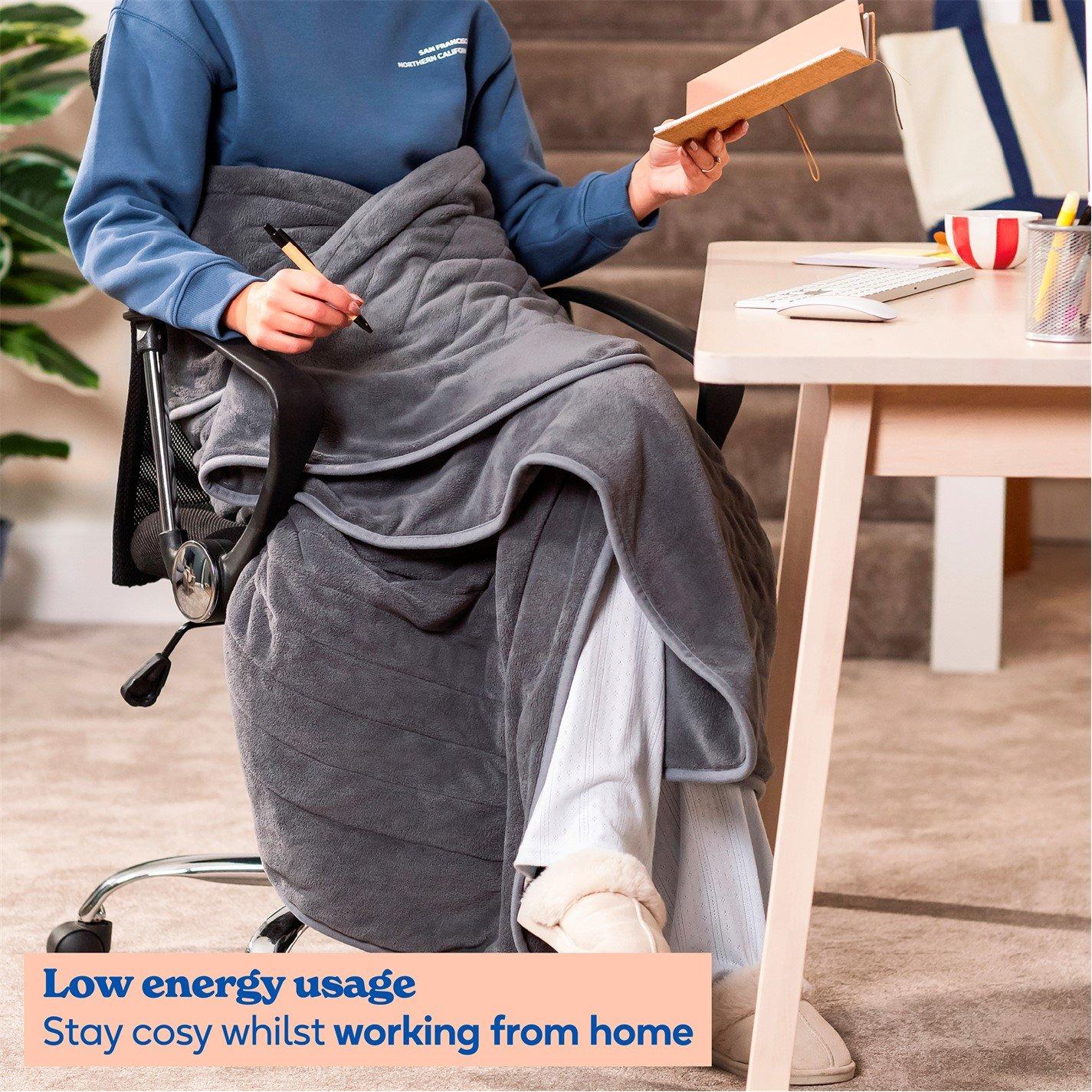 Grey - Russell Hobbs - RHHT1004GR Heated Throw W/Microfleece in Grey - 5