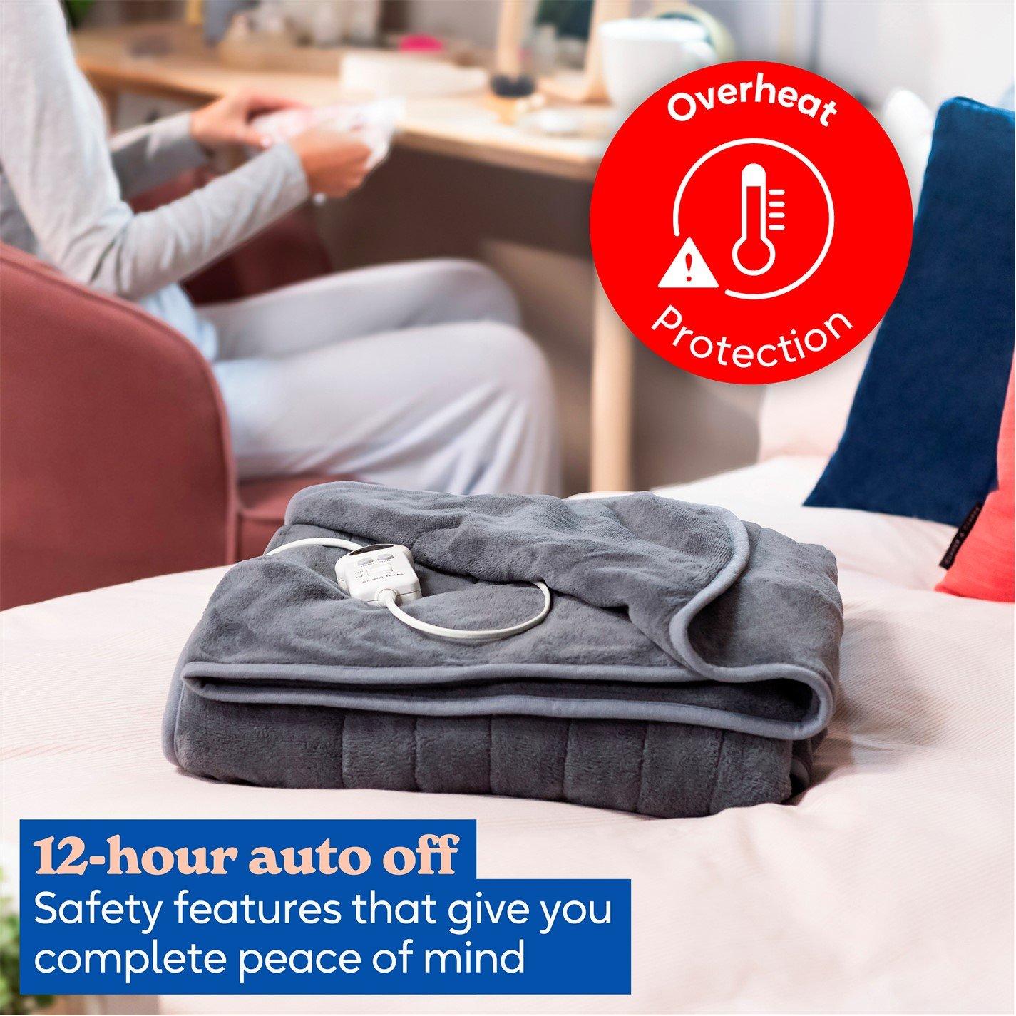 Grey - Russell Hobbs - RHHT1004GR Heated Throw W/Microfleece in Grey - 8