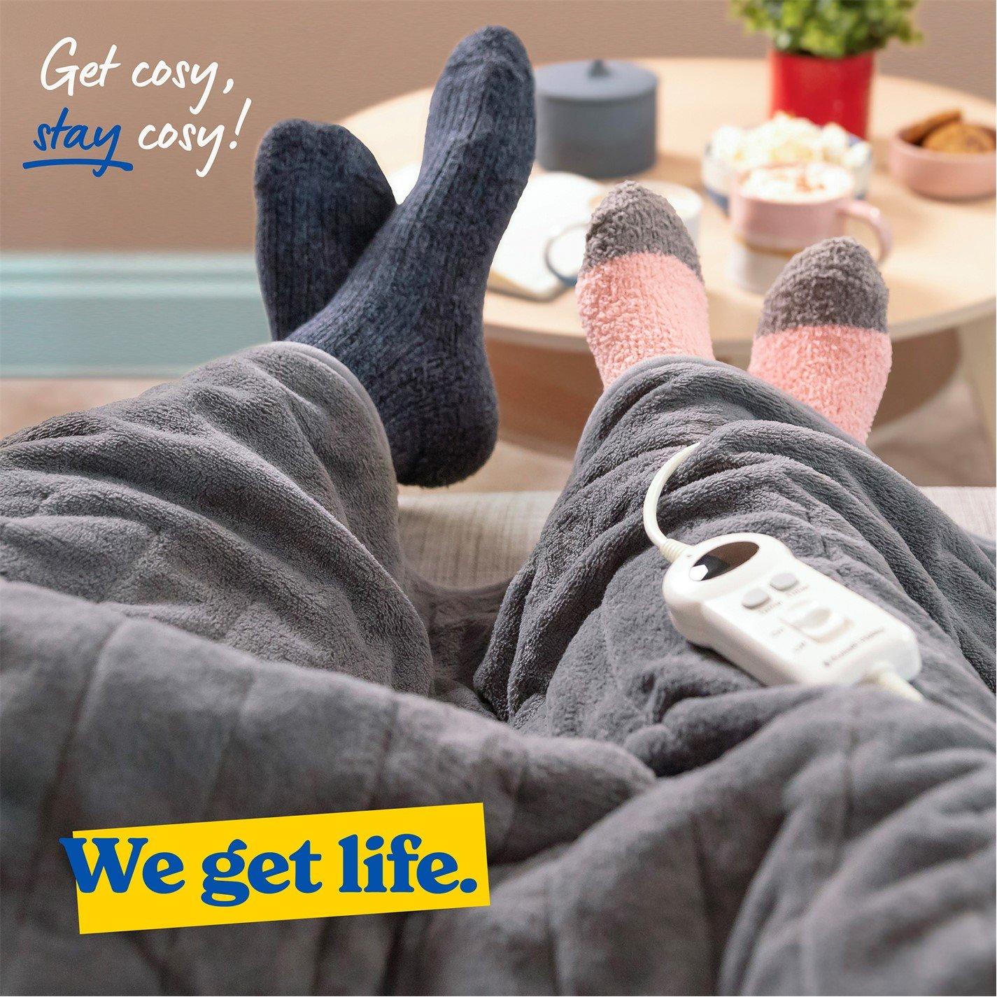 Grey - Russell Hobbs - RHHT1004GR Heated Throw W/Microfleece in Grey - 9