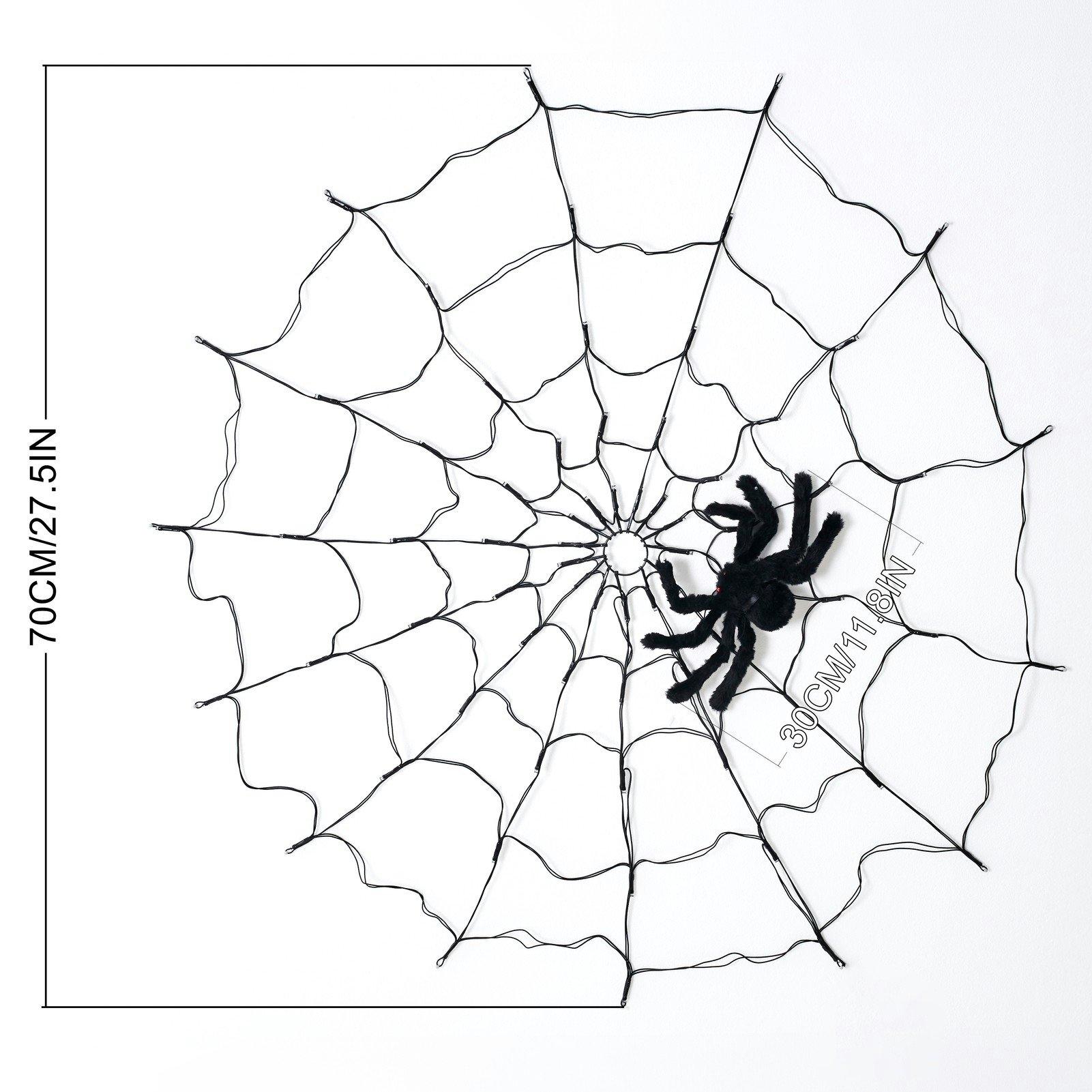 Black - LIFE IDEAS - Spider Web Lights with Spider and Remote Control - 2