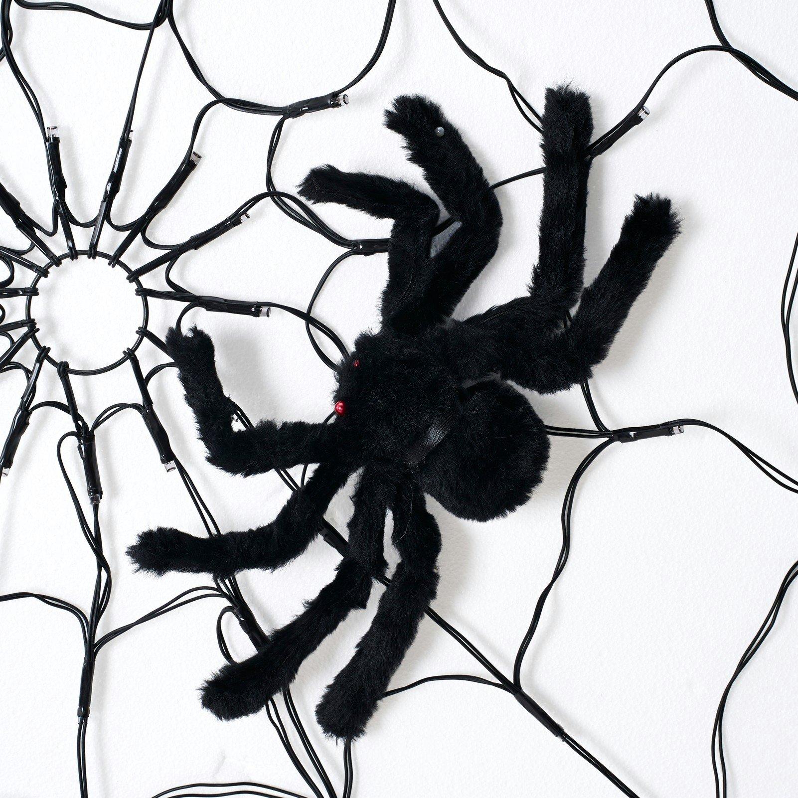 Black - LIFE IDEAS - Spider Web Lights with Spider and Remote Control - 4