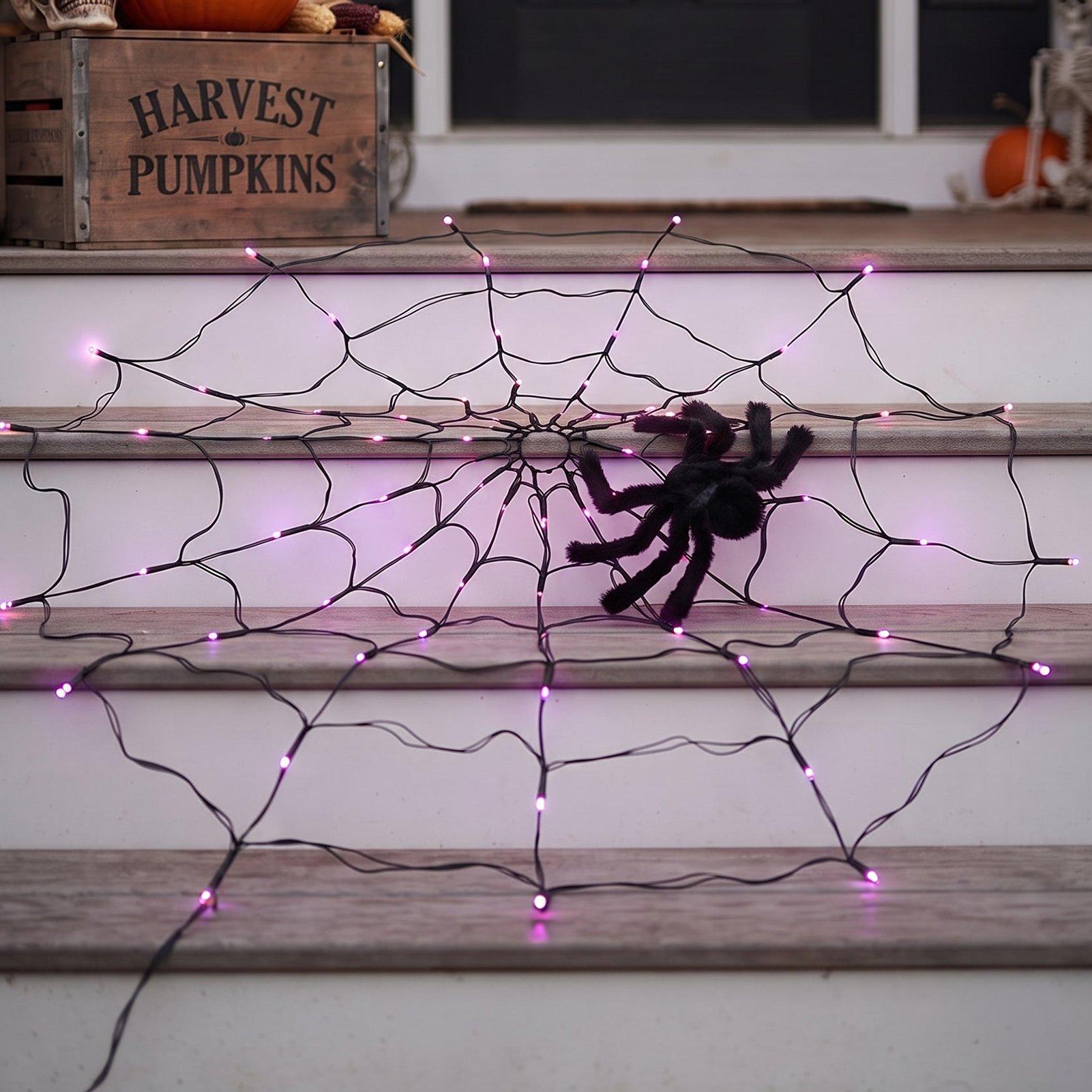 Black - LIFE IDEAS - Spider Web Lights with Spider and Remote Control - 6