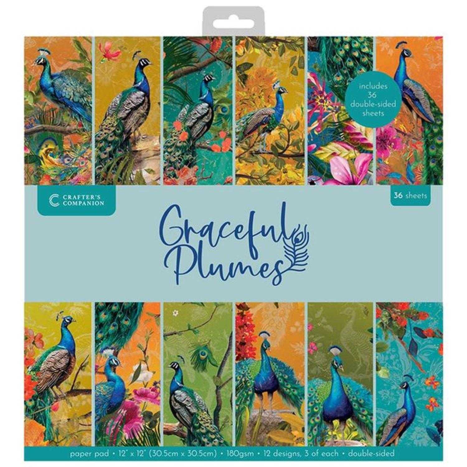 Multi - Crafters Companion - Graceful Plumes Paper Pad - 1