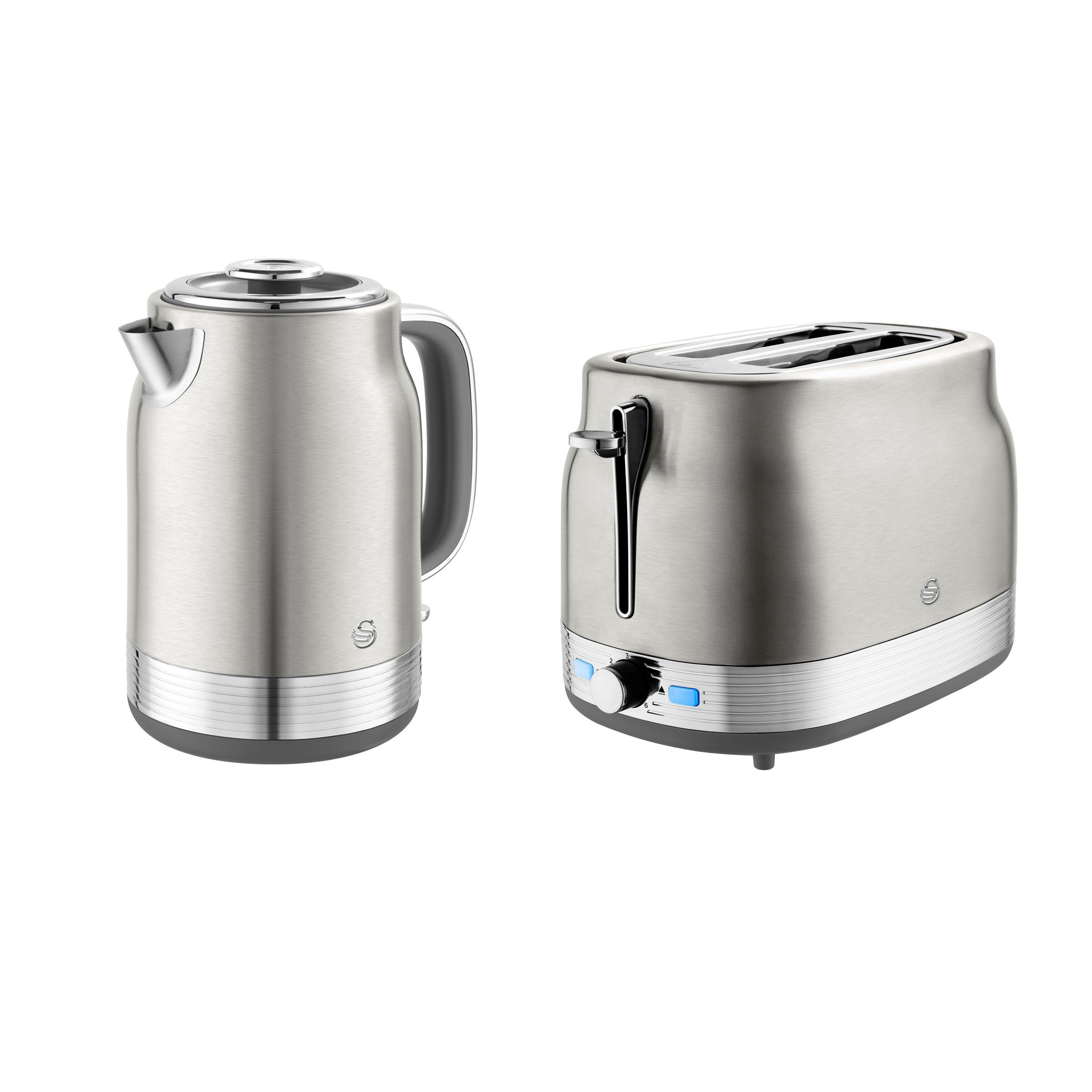 Stainless Steel - Swan - Swan Retro Revive -  2 Slice Toaster Twin Pack sta