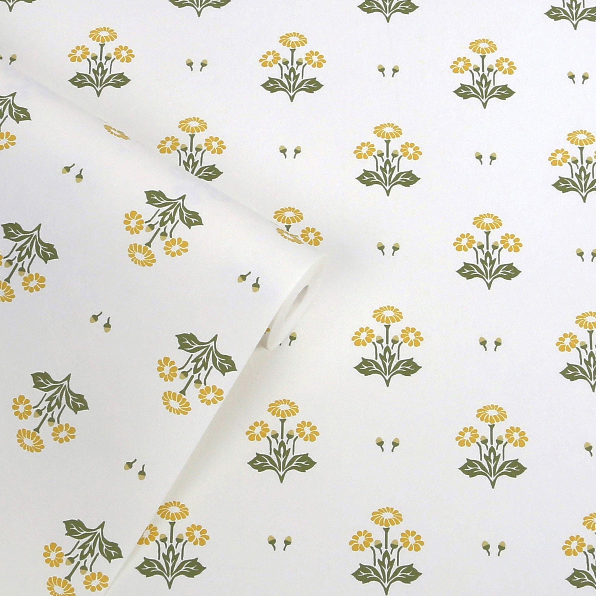 White - Laura Ashley - Laura Ashley Harthill Daisy Ochre Yellow Wallpaper - 3