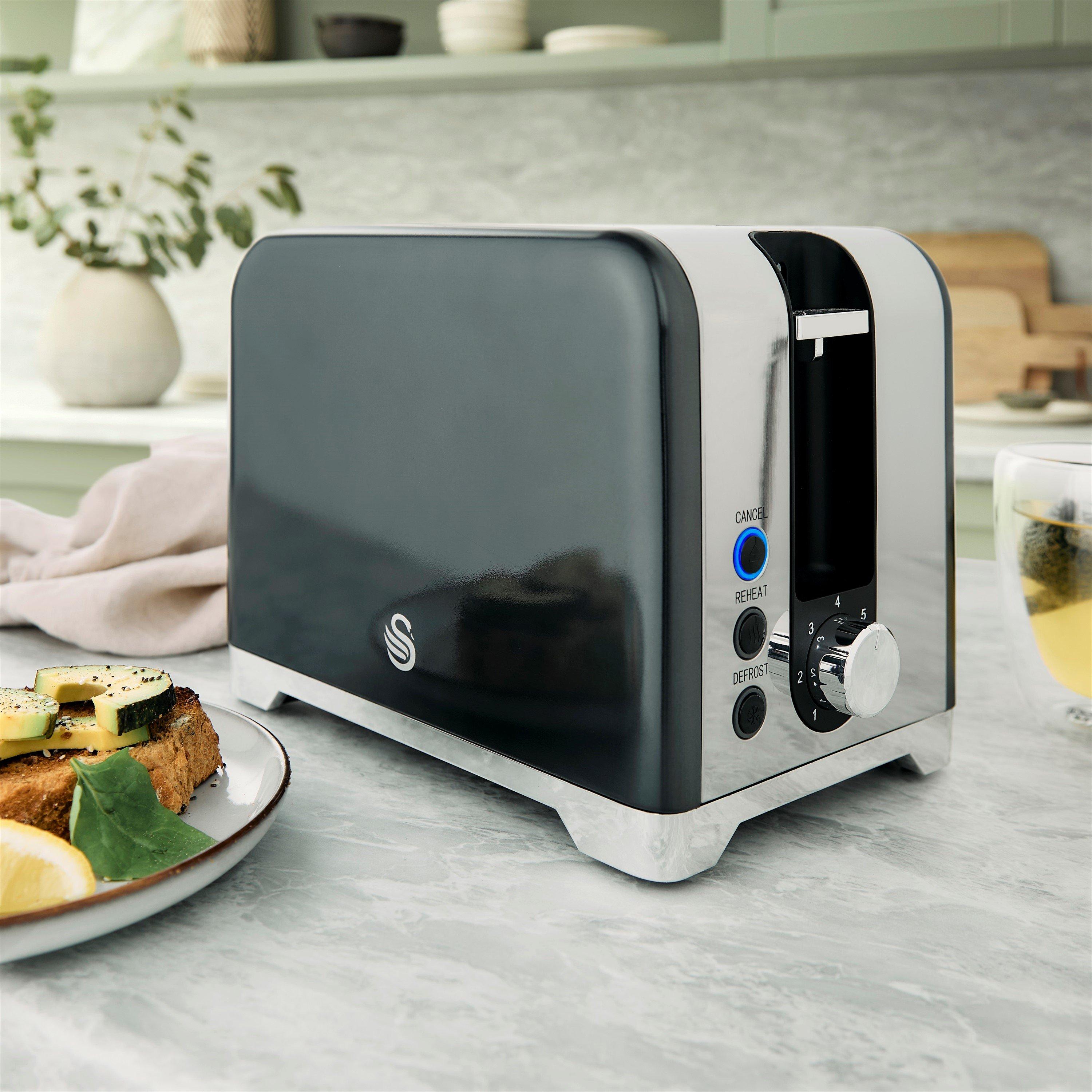 Graphite - Swan - Solace Kitchen Set 1.7L Rapid Boil Kettle & 2-Slice Toaster Graphite EEJB369 - 2