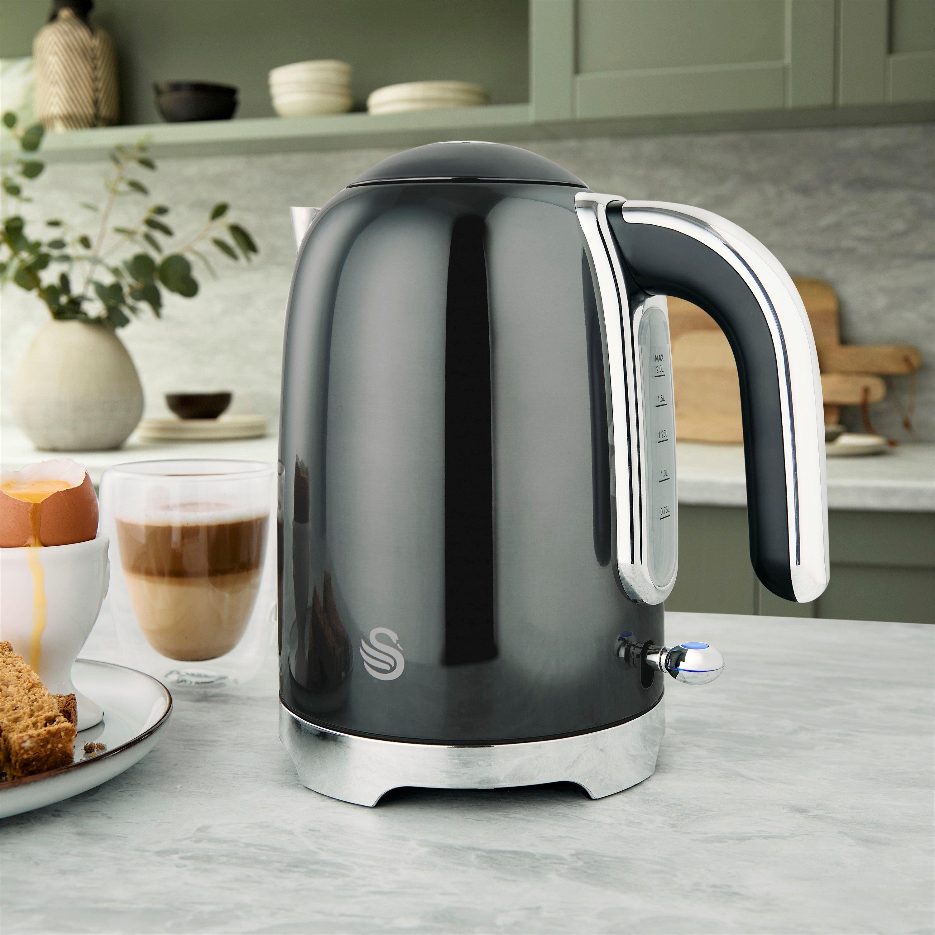 Graphite - Swan - Solace Kitchen Set 1.7L Rapid Boil Kettle & 2-Slice Toaster Graphite EEJB369 - 3