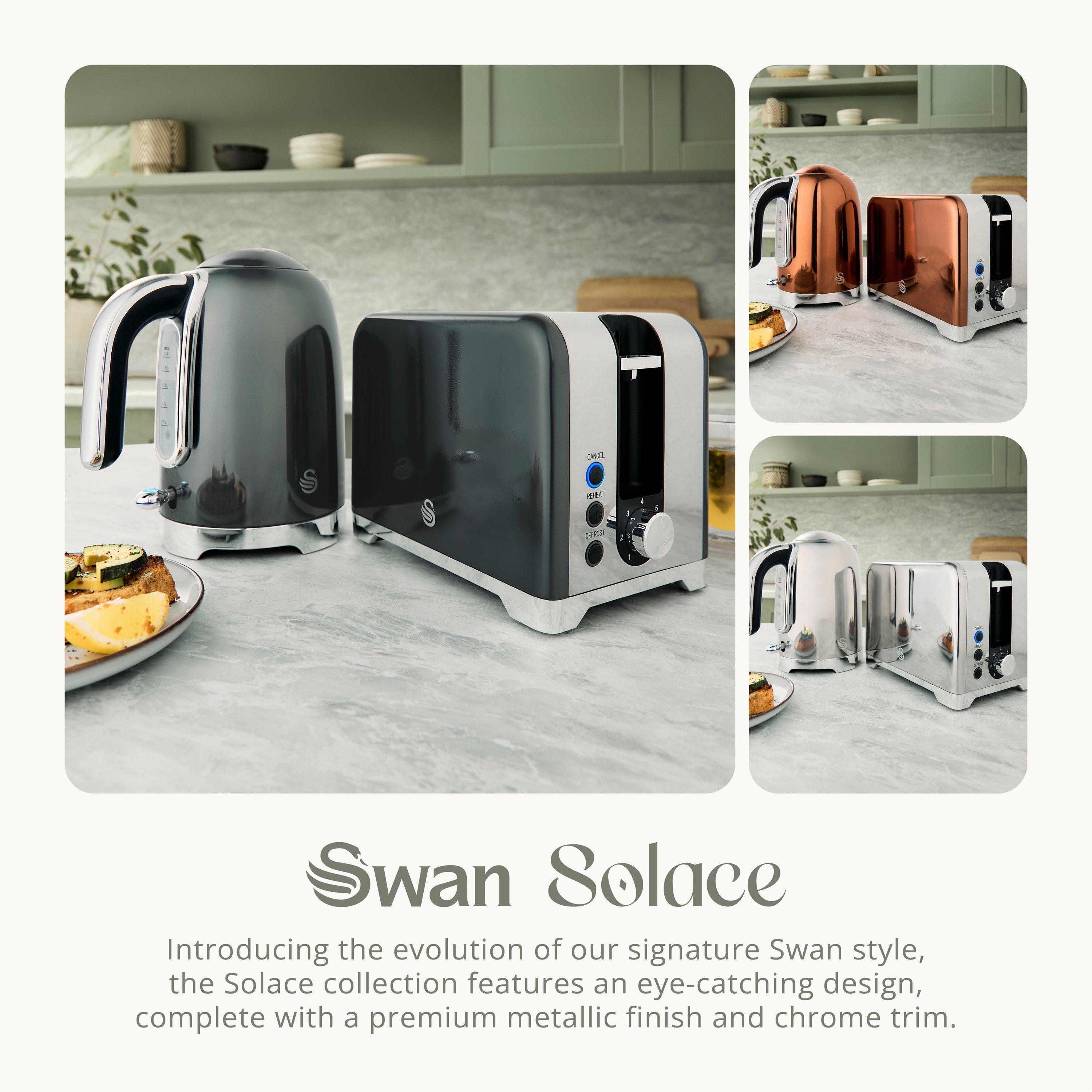 Graphite - Swan - Solace Kitchen Set 1.7L Rapid Boil Kettle & 2-Slice Toaster Graphite EEJB369 - 6
