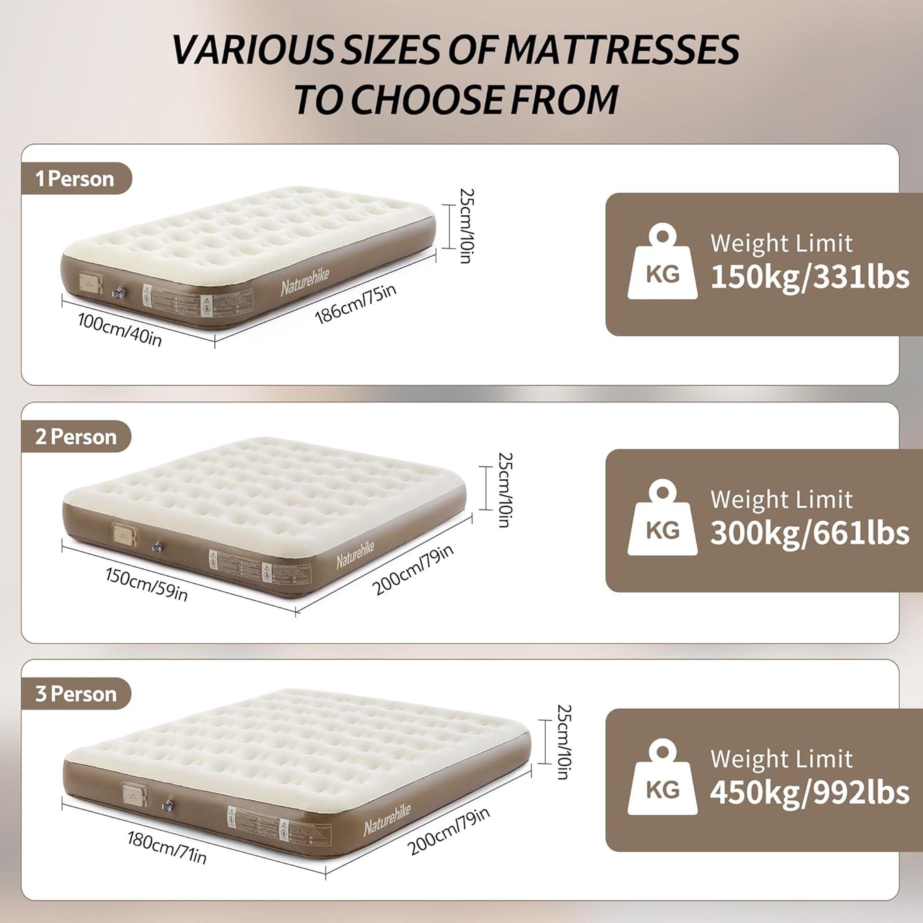 Brown - Naturehike - Inflatable Airbed (Built-in Pump) - 2