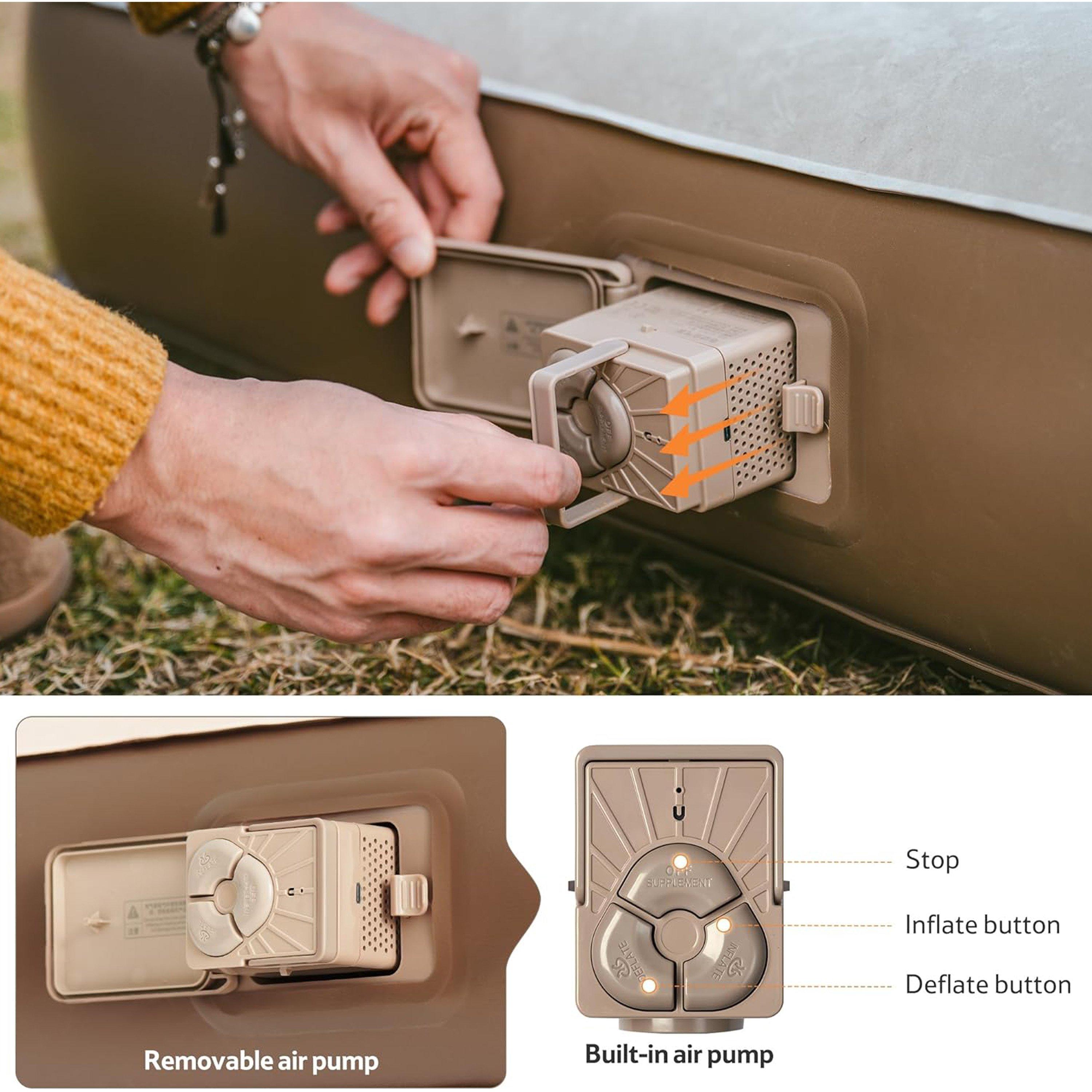 Brown - Naturehike - Inflatable Airbed (Built-in Pump) - 7