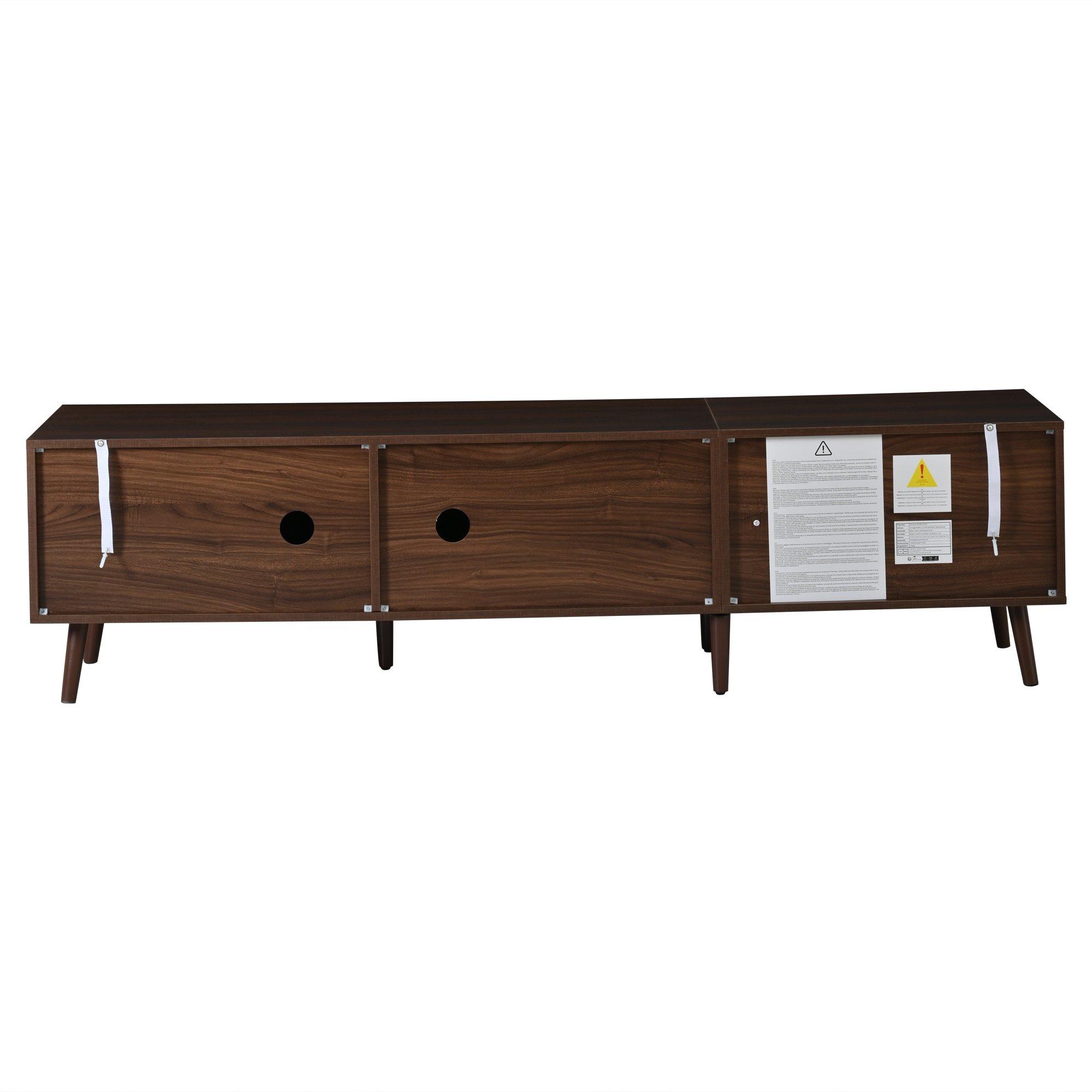 Walnut - Urban Meuble - Roller Shutter TV Stand Media Cabinet - 13