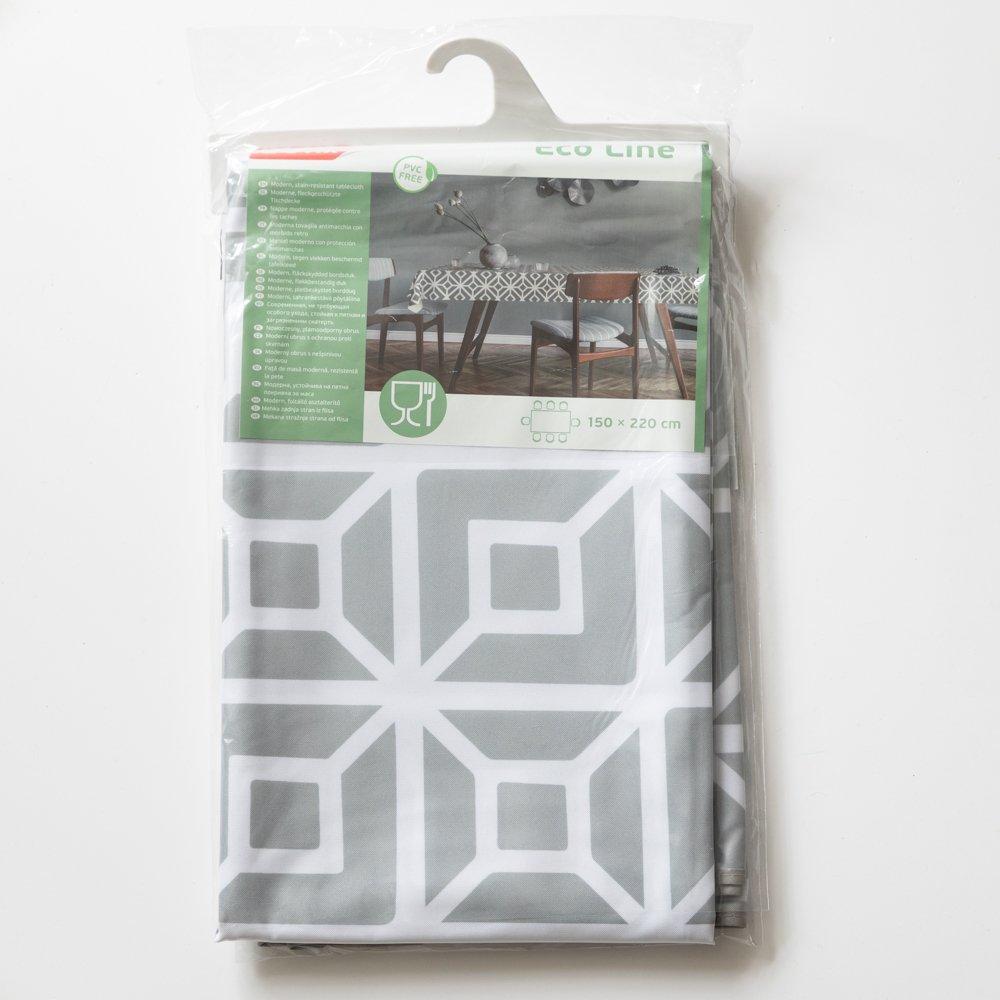 Grey - D C Fix - Karo Mondial Wipe Clean Polyester Tablecloth - 2