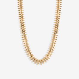Inicio Gold Plated Ridged Allway Necklace - Gift Pouch