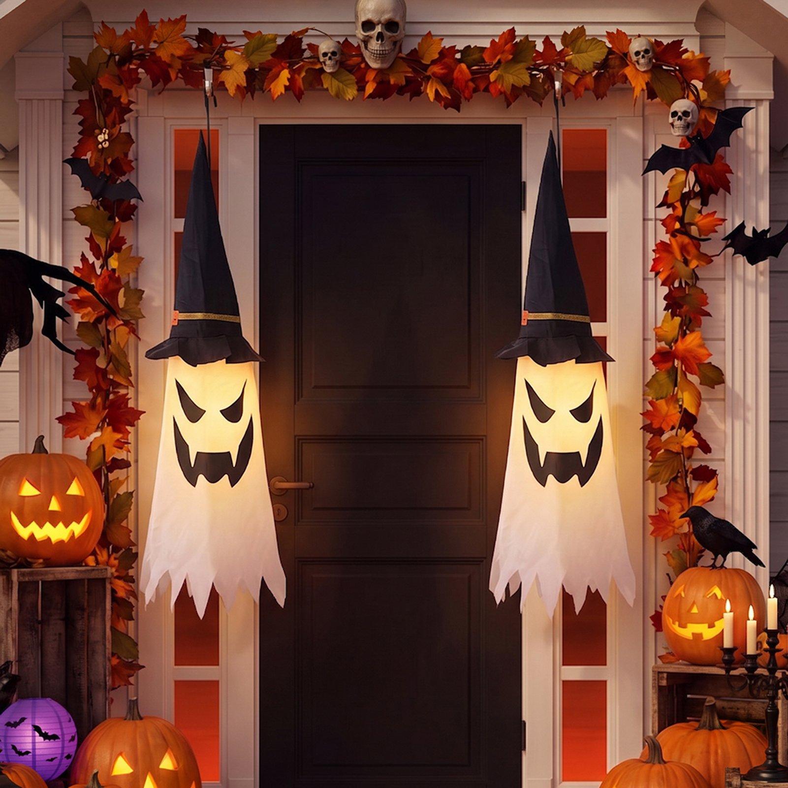 Black/White - LIFE IDEAS - 2Pcs Halloween Decorations Ghost Witch Hats - 1