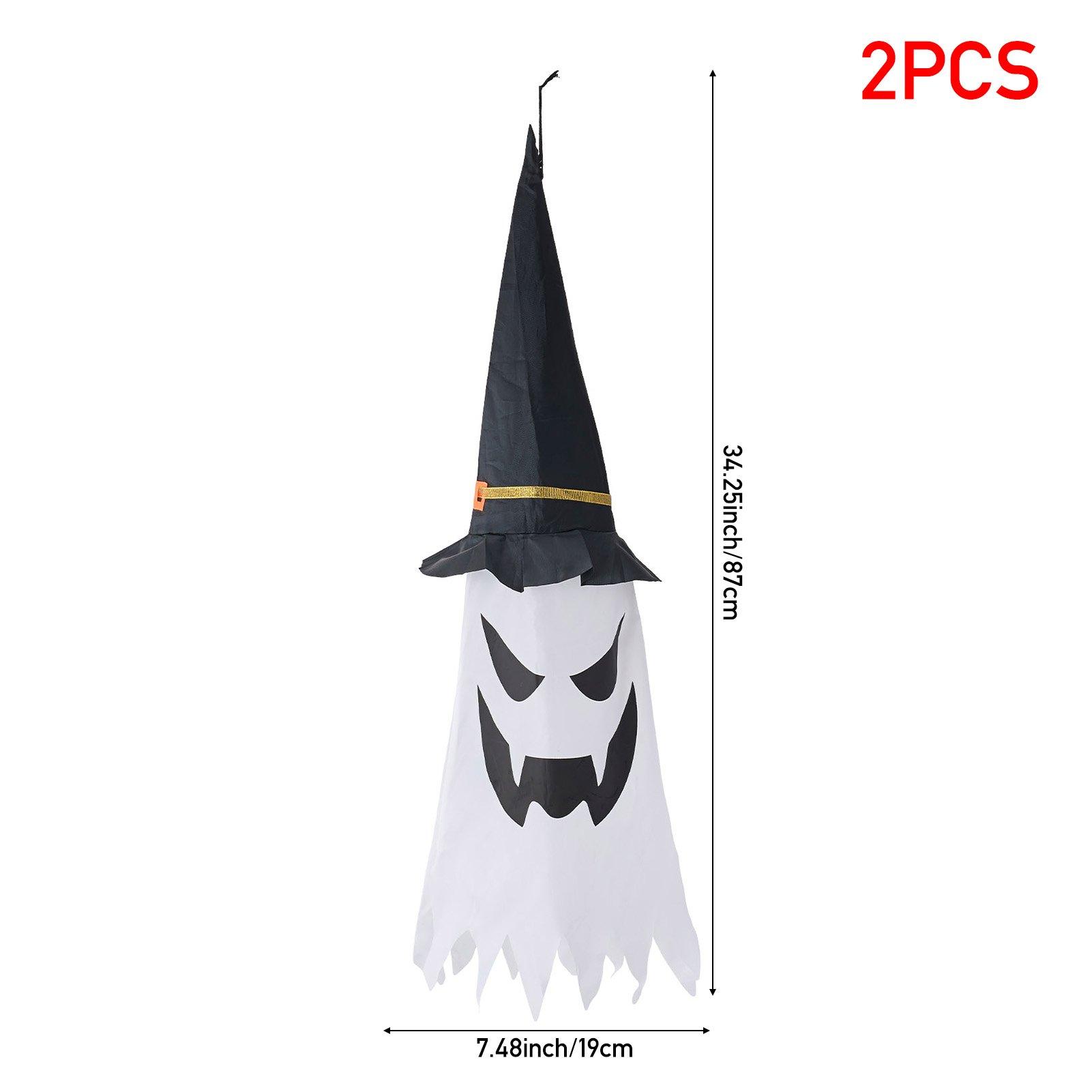 Black/White - LIFE IDEAS - 2Pcs Halloween Decorations Ghost Witch Hats - 2