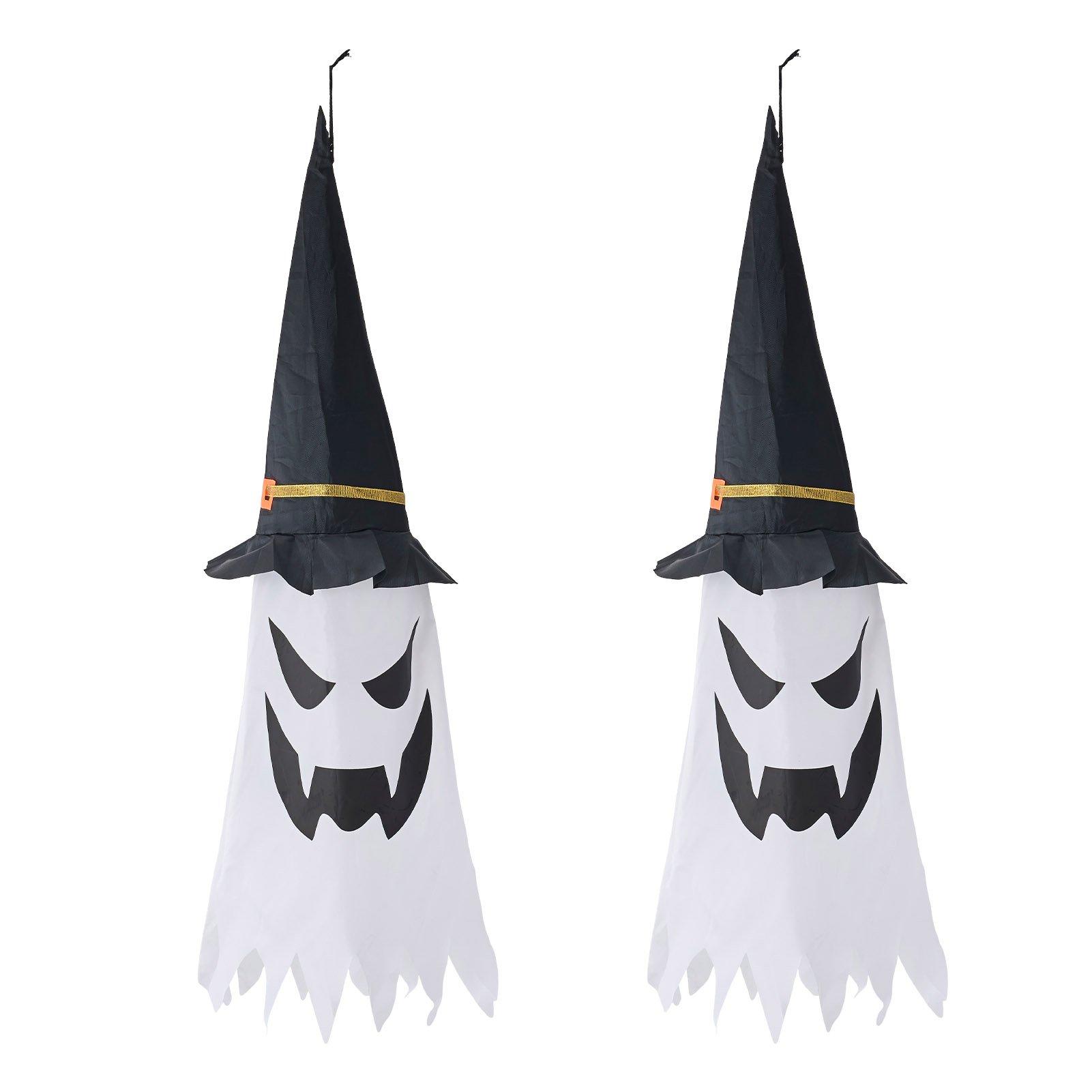 Black/White - LIFE IDEAS - 2Pcs Halloween Decorations Ghost Witch Hats - 4