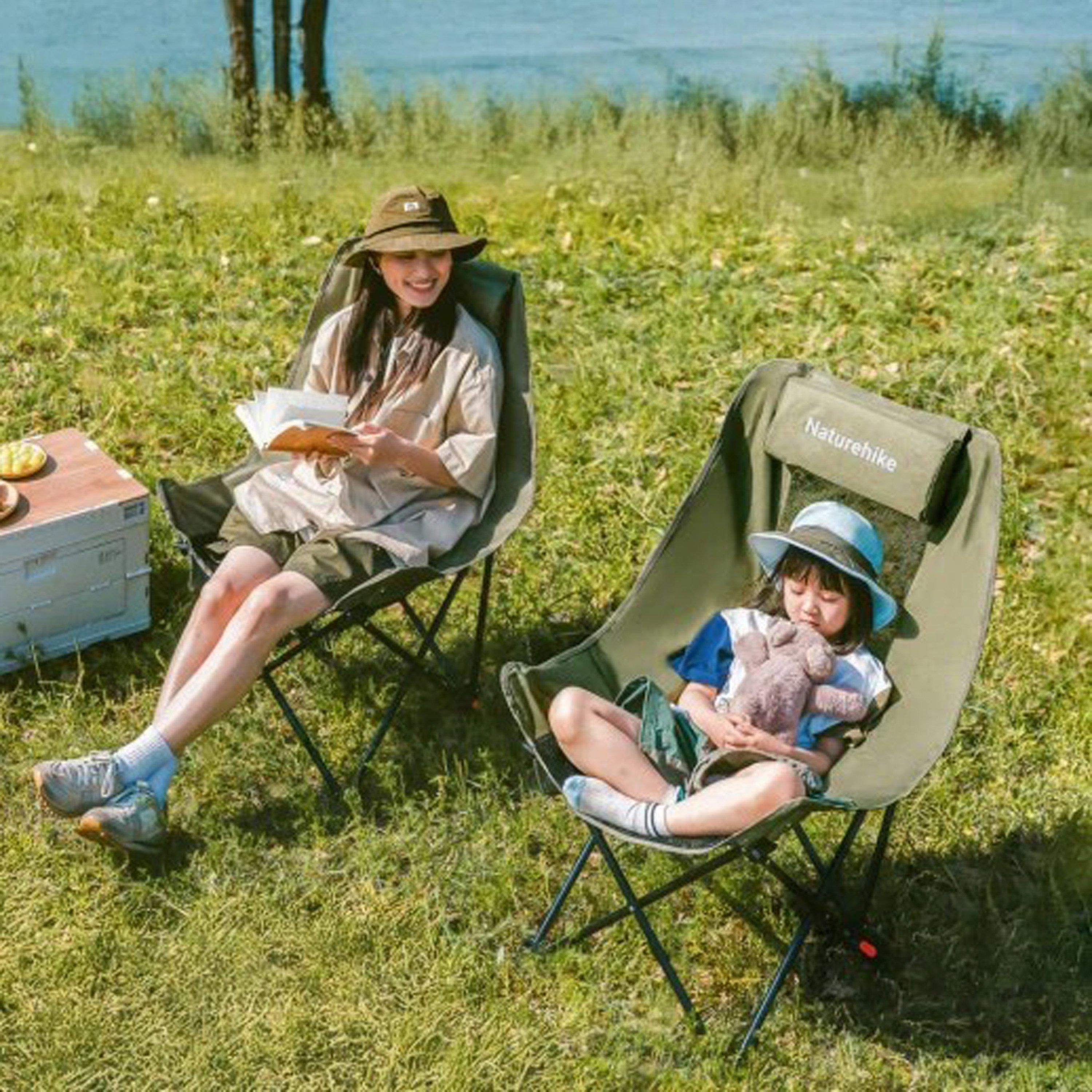 Khaki - Naturehike - Gathered High-Back Mesh Moon Chair - 7