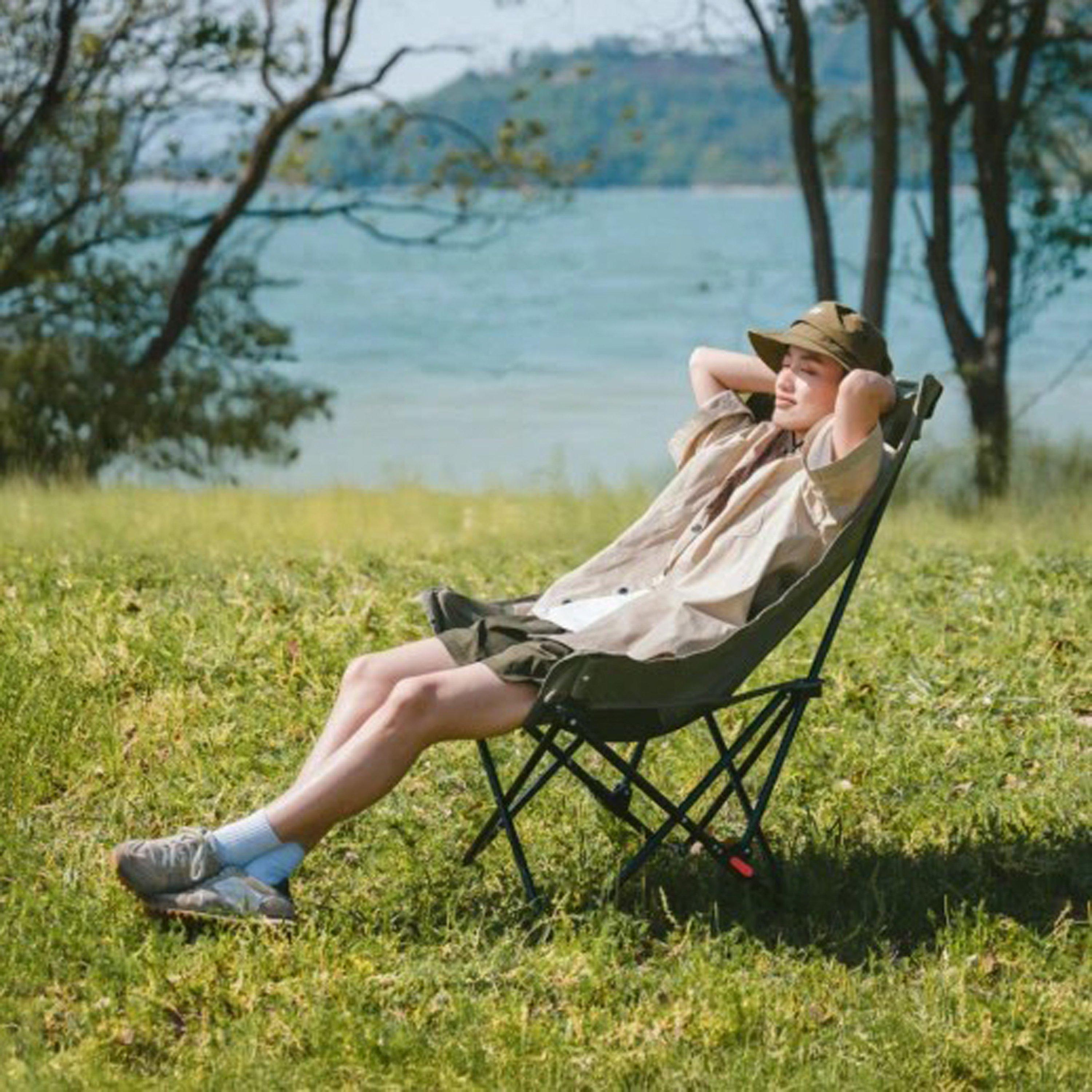 Khaki - Naturehike - Gathered High-Back Mesh Moon Chair - 8