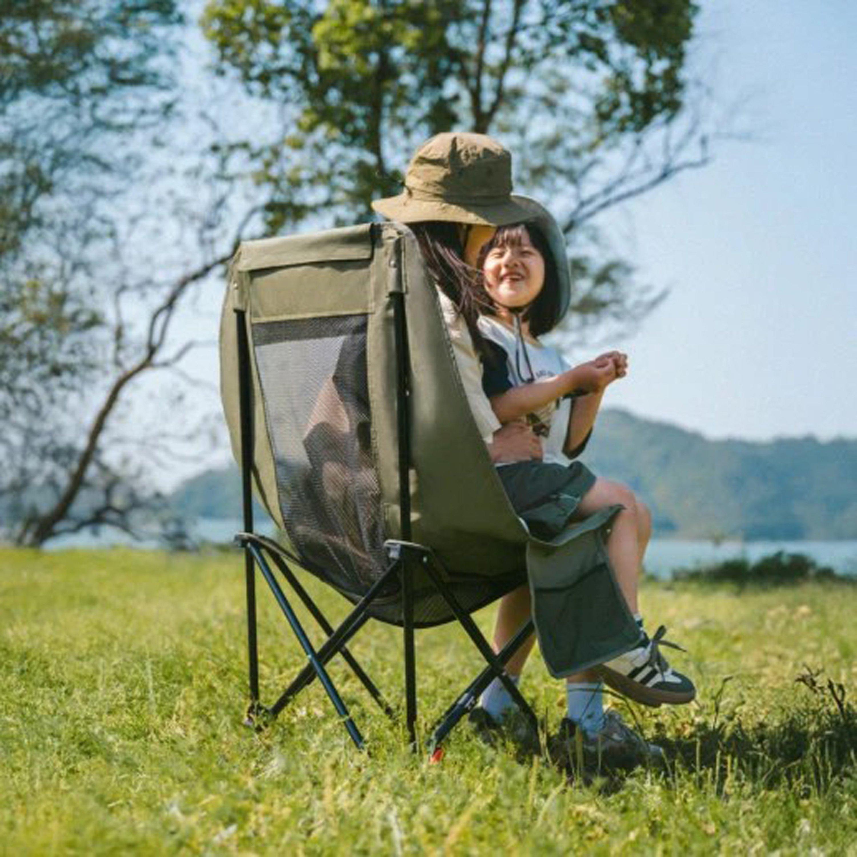 Khaki - Naturehike - Gathered High-Back Mesh Moon Chair - 9
