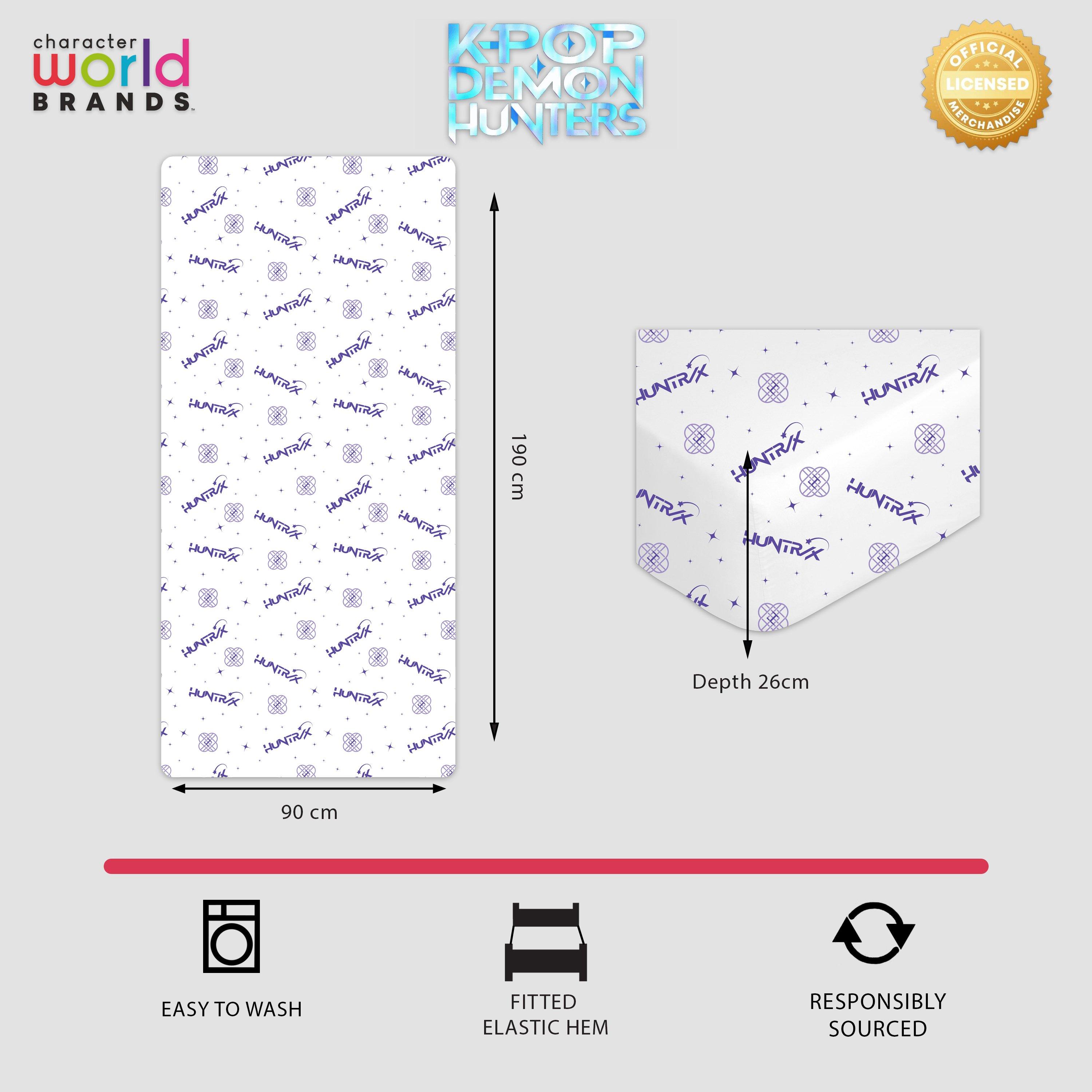 White - K Pop Demon Hunters - Kpop Demon Hunters Signature Single Fitted Sheet - 7