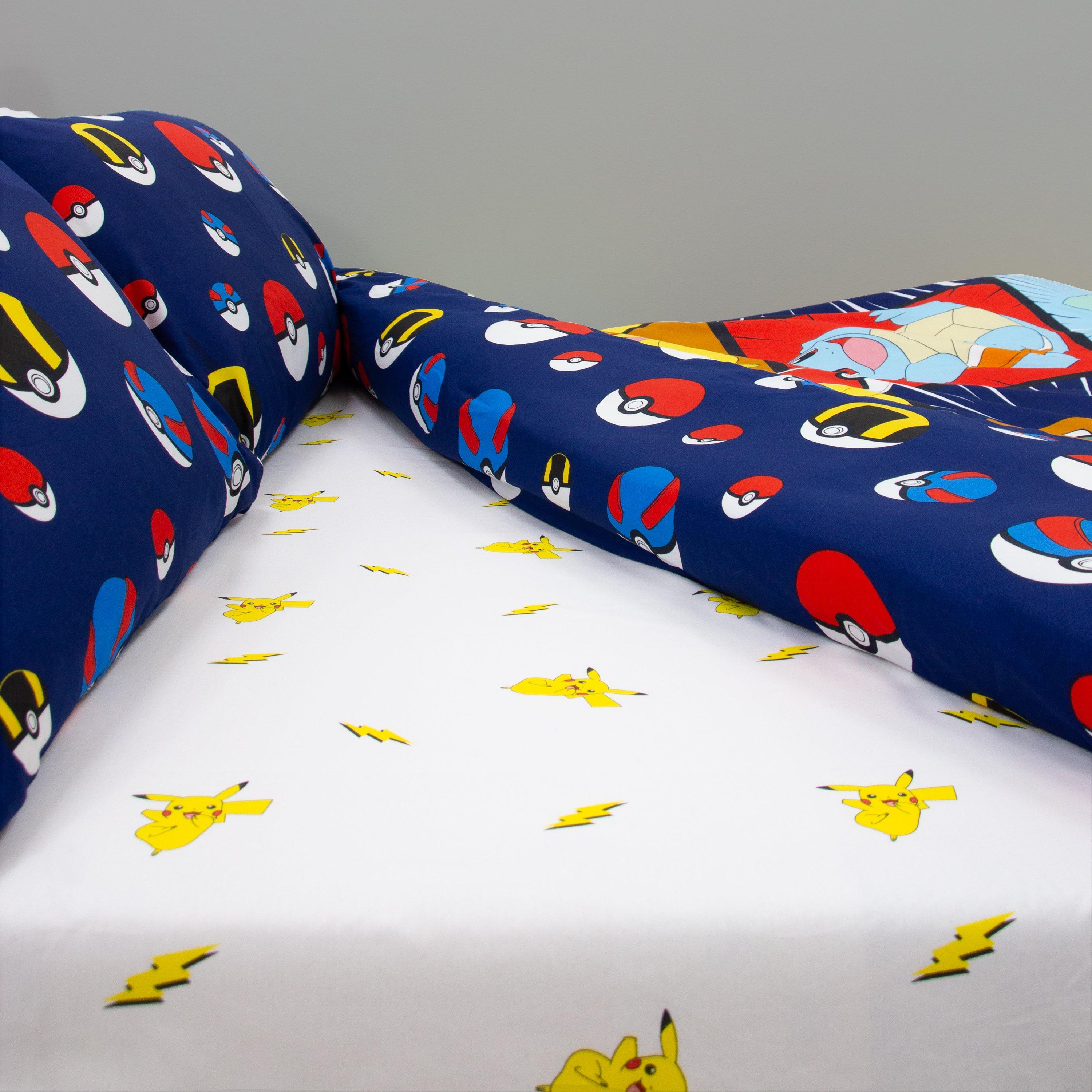 White - Pokemon - Pokemon Shot Double Fitted Sheet - 5