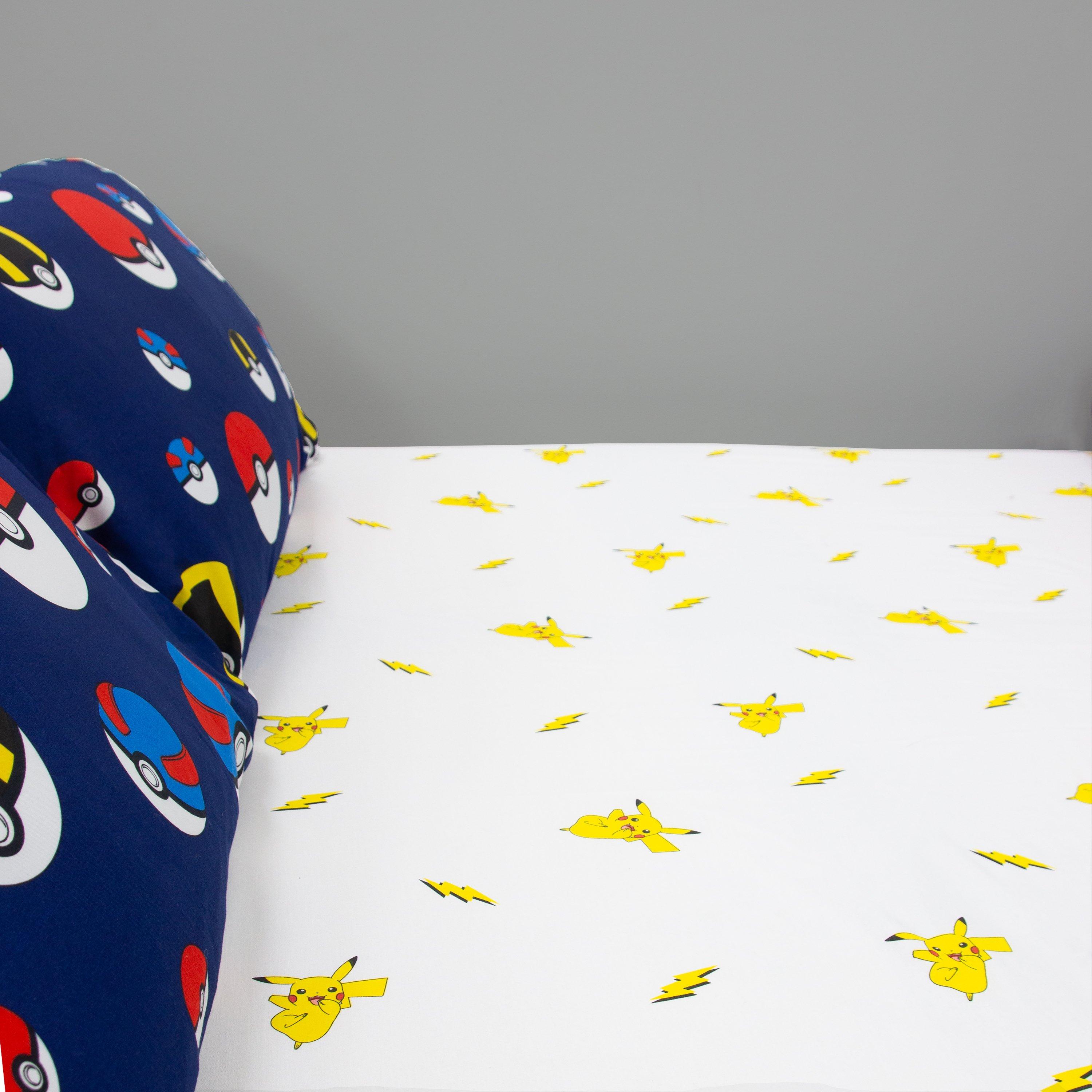 White - Pokemon - Pokemon Shot Double Fitted Sheet - 6