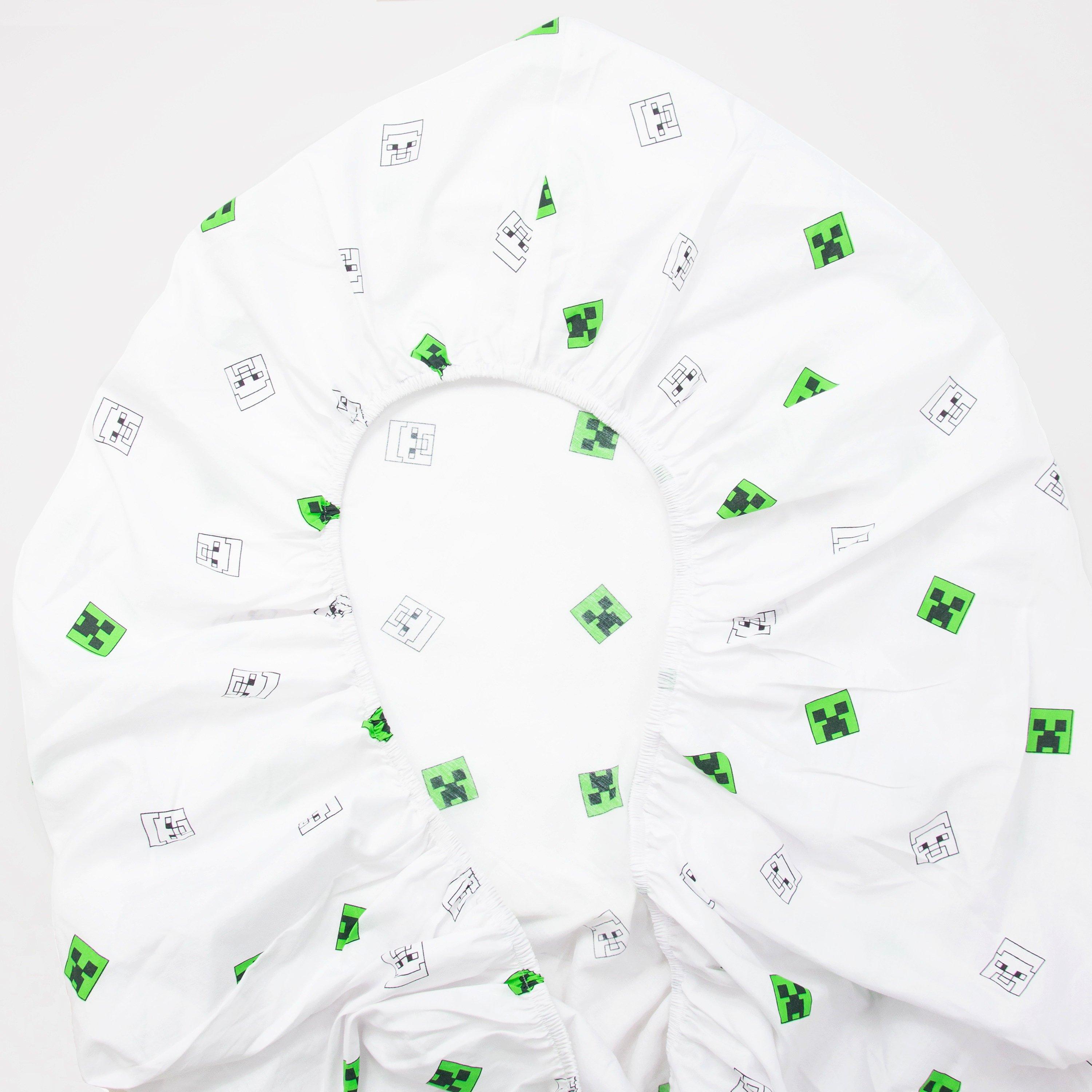 White - Minecraft - Minecraft Grids Single Fitted Sheet - 2