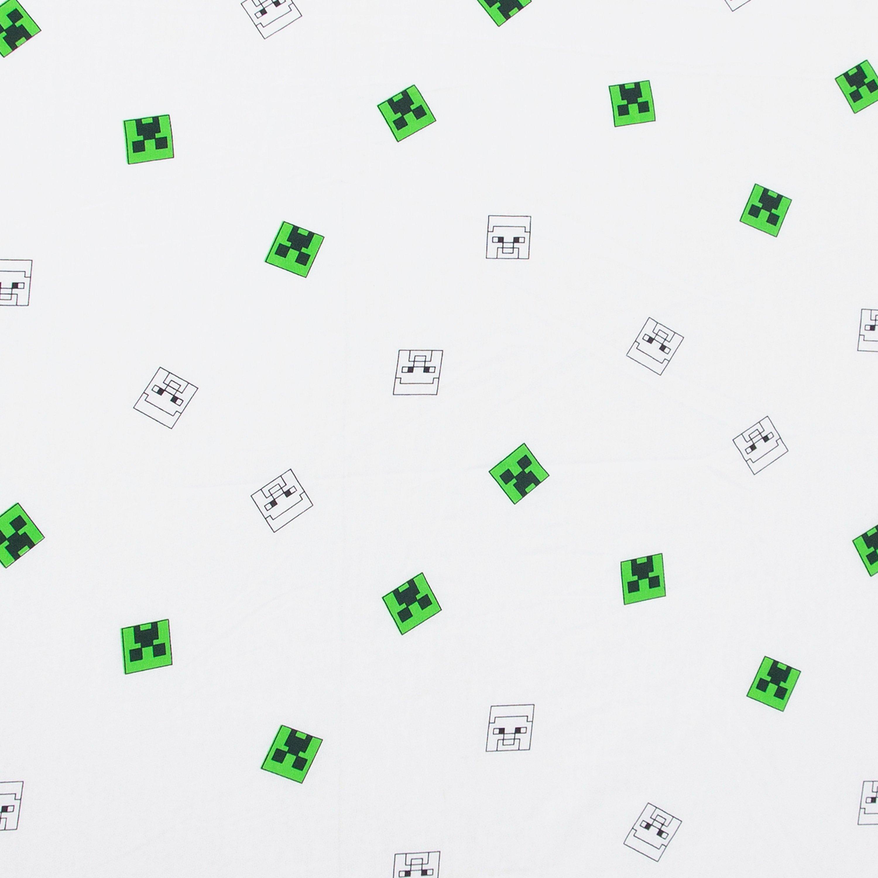 White - Minecraft - Minecraft Grids Single Fitted Sheet - 3