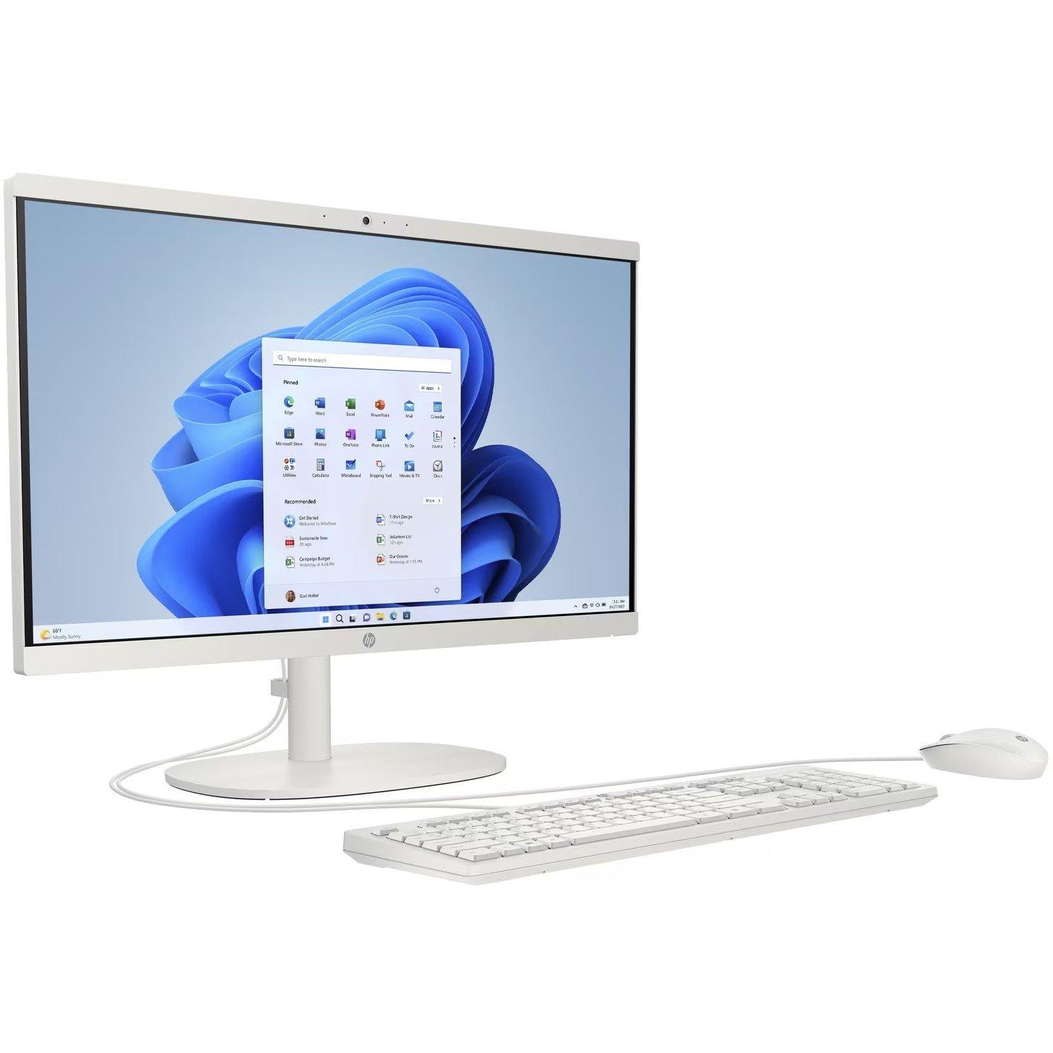 White - HP - HP 22 All In One PC Intel i3 8GB 256GB Win11 - 2