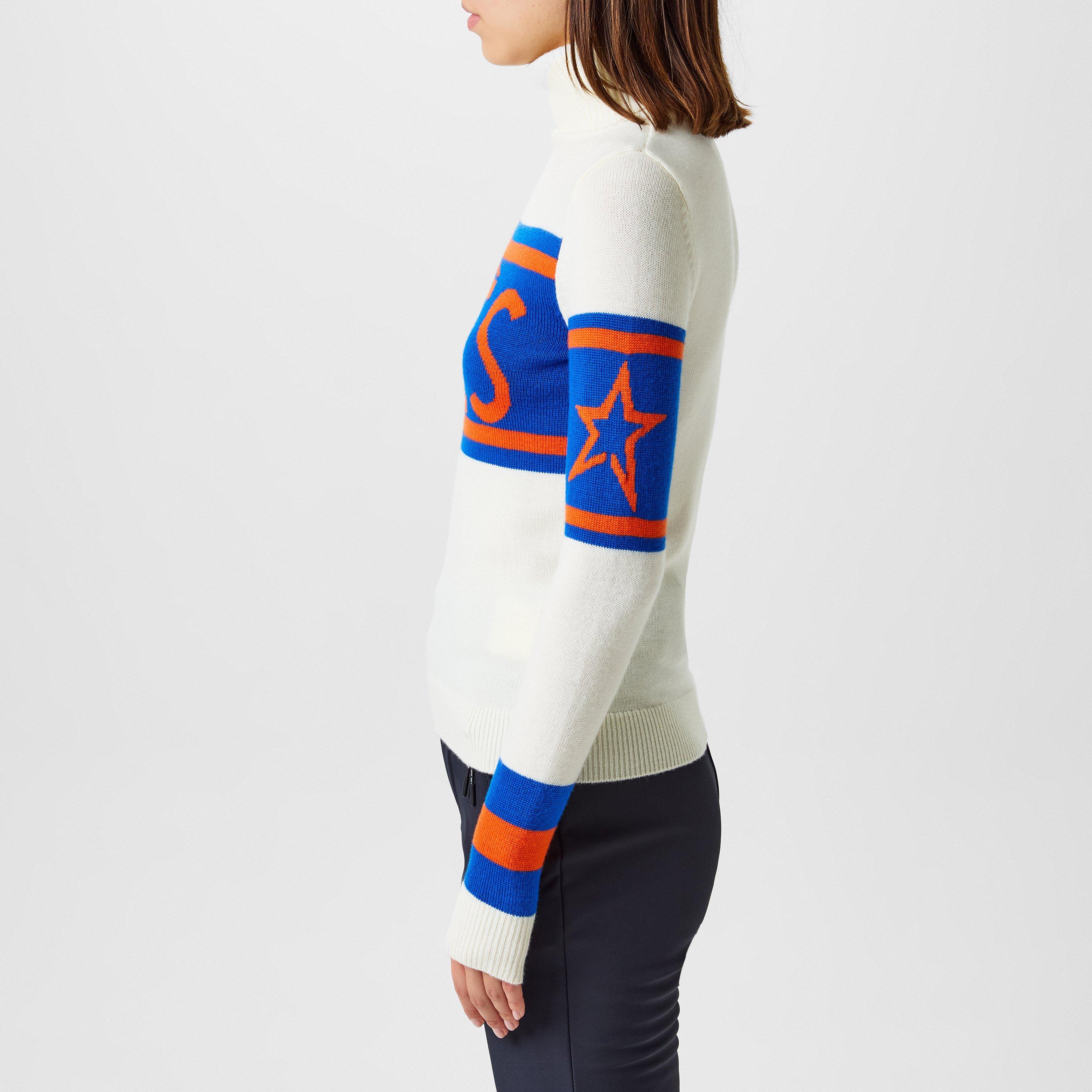 Snow/Navy - Perfect Moment - Apres Merino Wool Sweater - 2