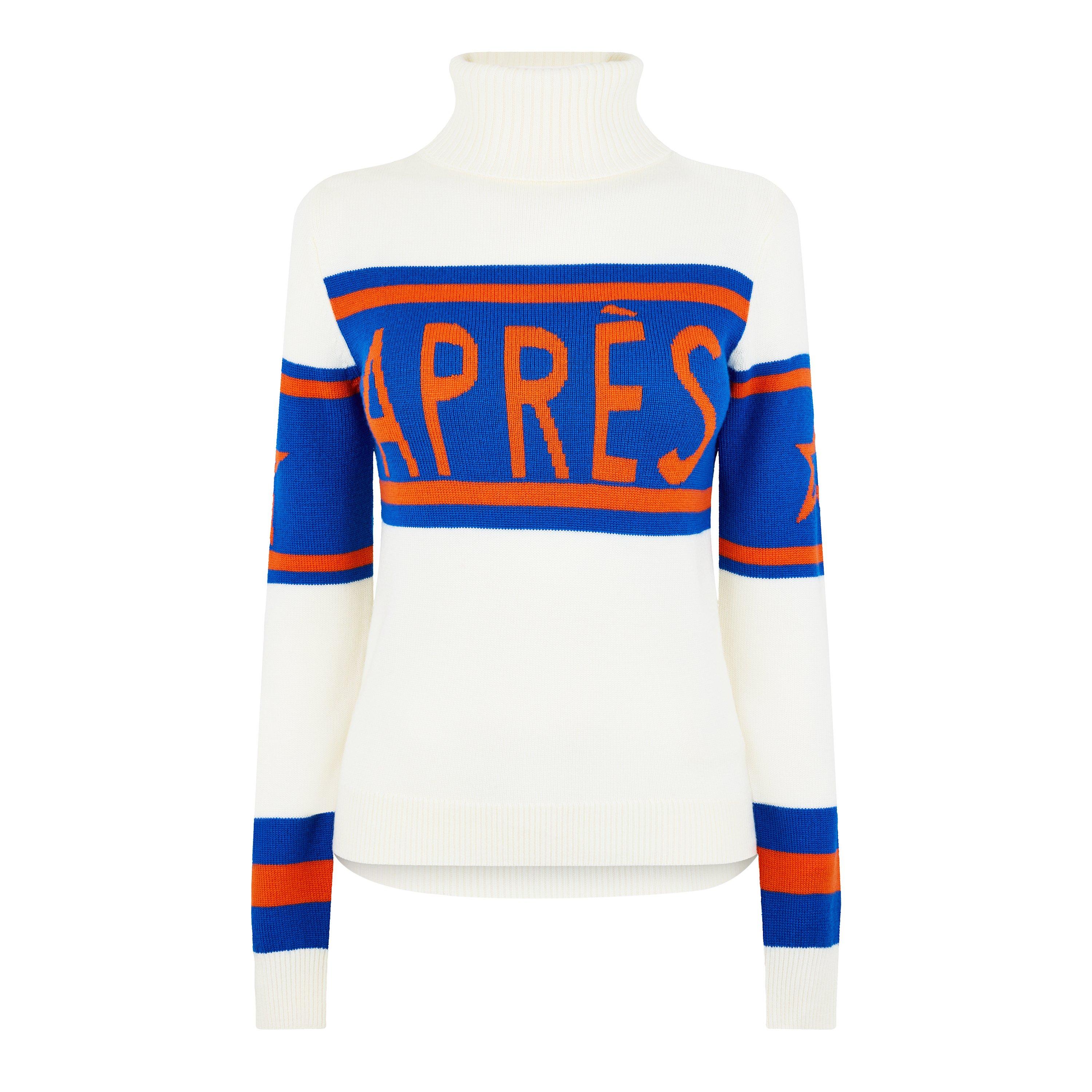 Snow/Navy - Perfect Moment - Apres Merino Wool Sweater - 5