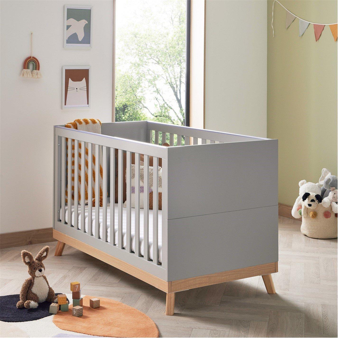 Grey - Babymore - Mona Cot Bed - Grey - 2