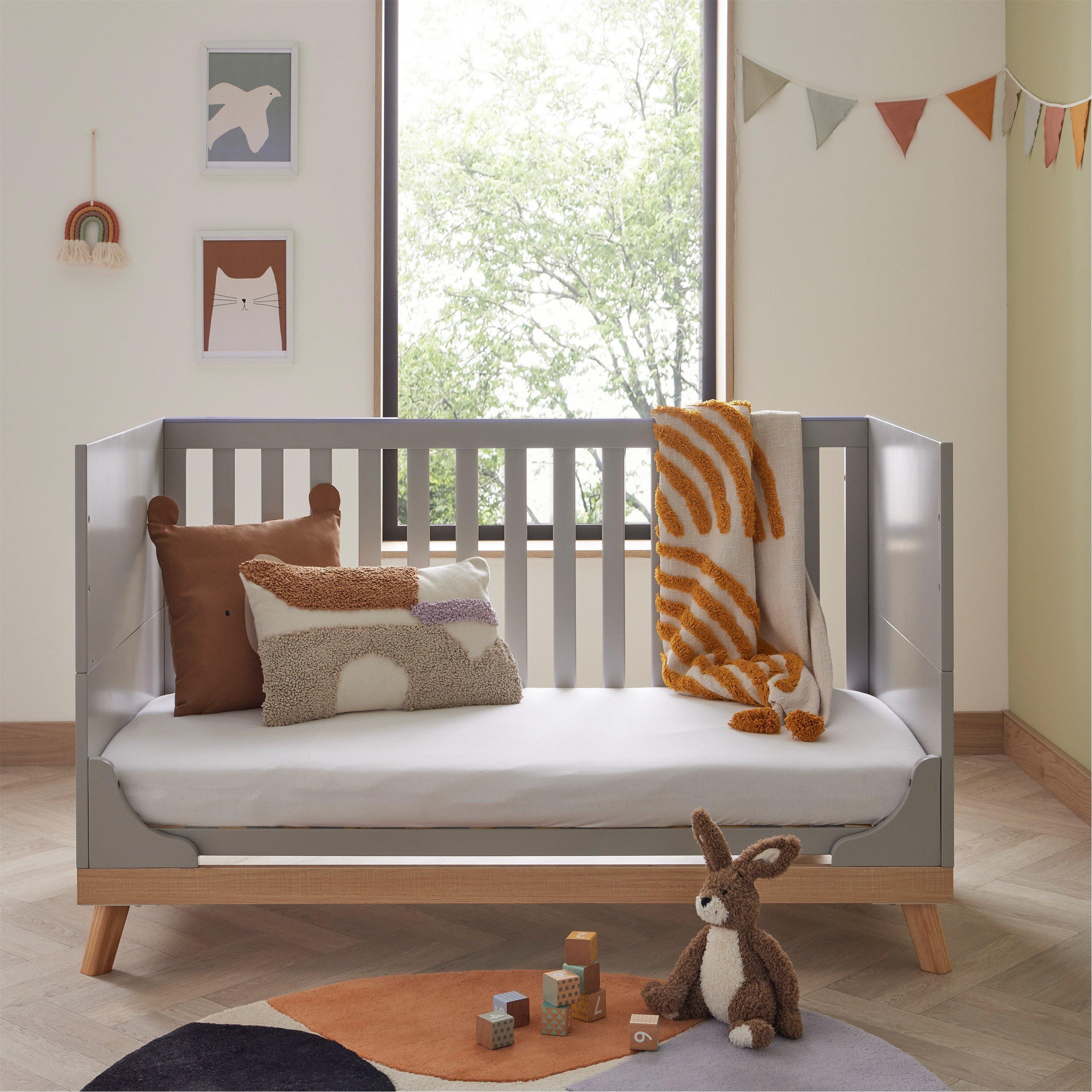 Grey - Babymore - Mona Cot Bed - Grey - 4