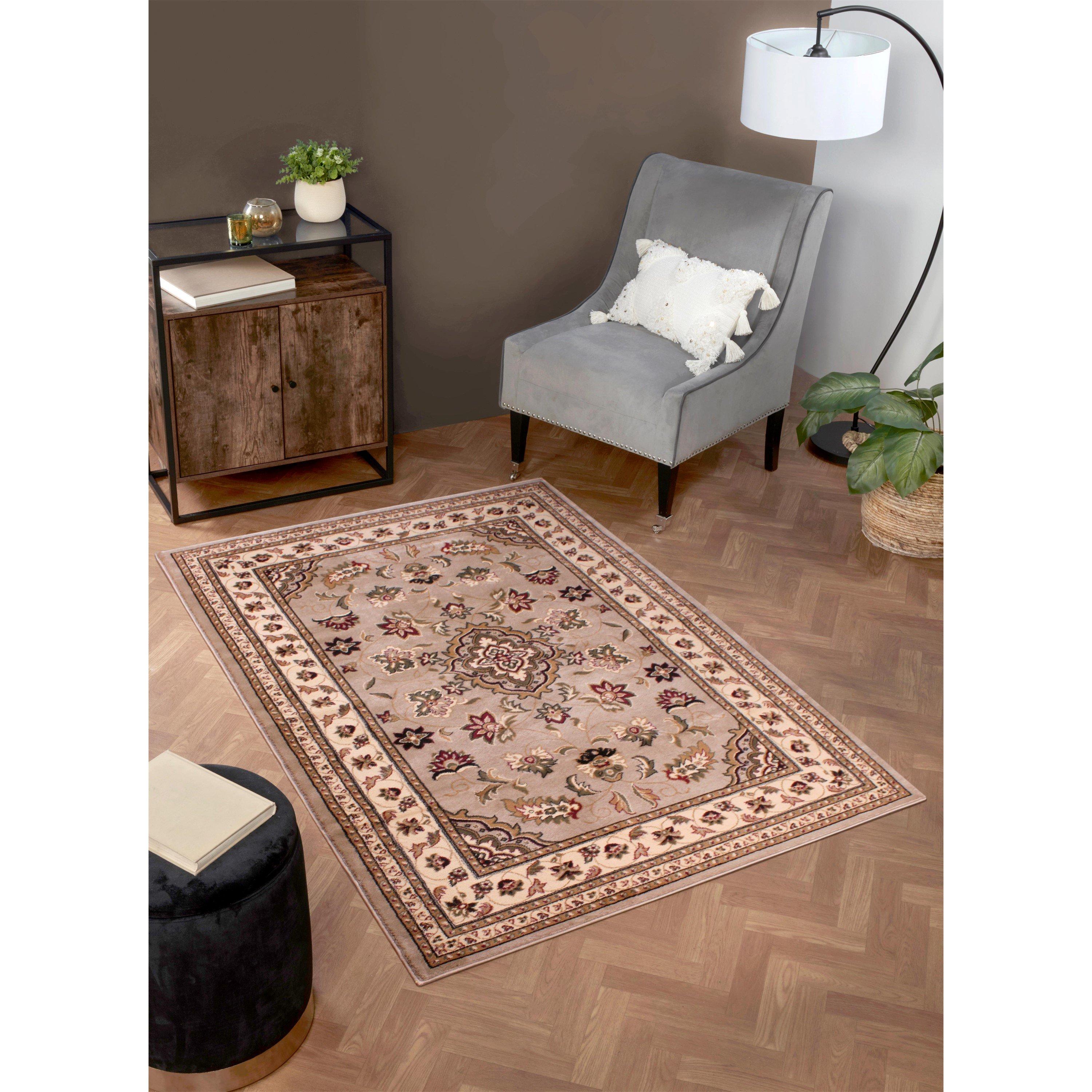 Hmc Home  Sherborne Traditional Rug - Beige - 200x290cm