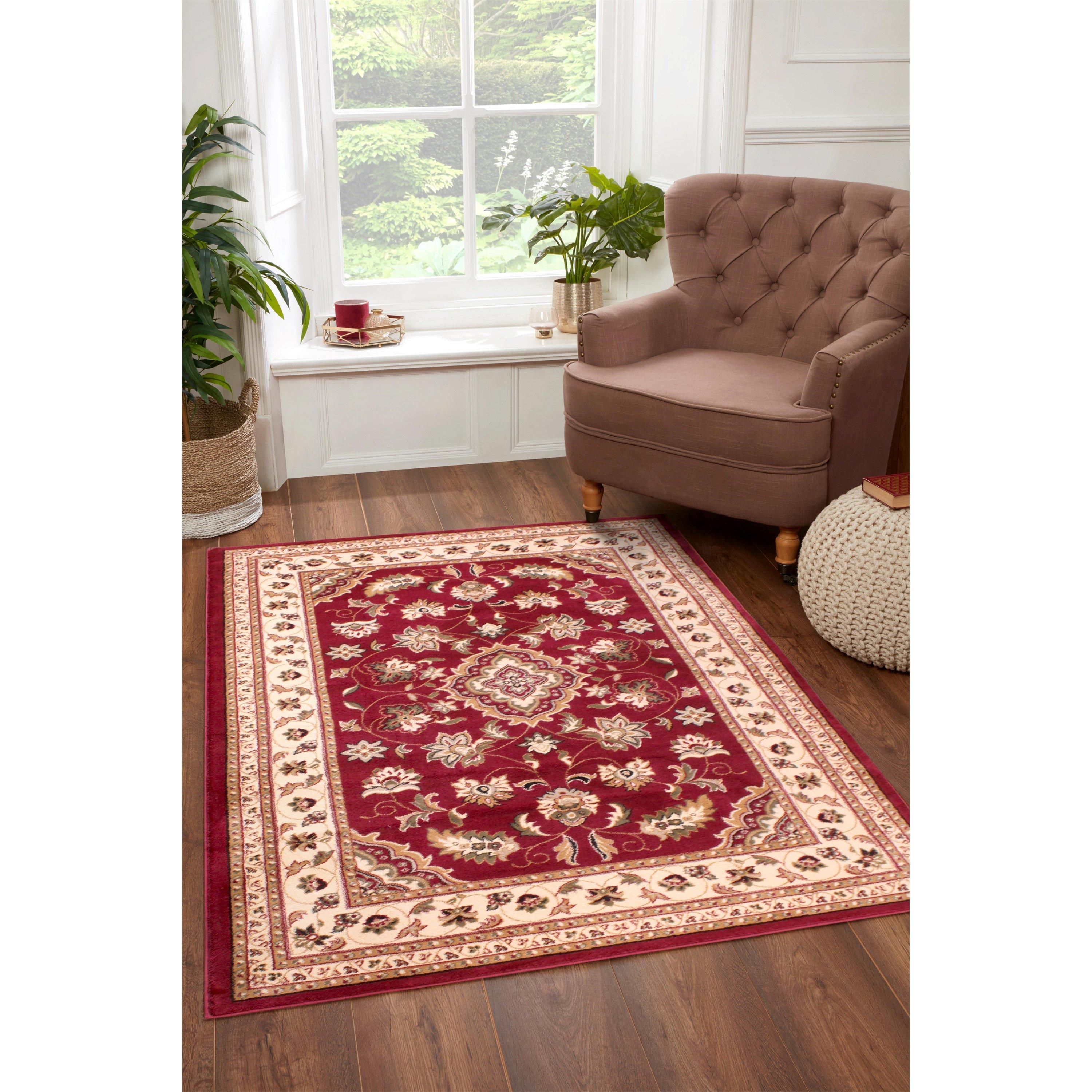 Hmc Home  Sherborne Traditional Rug - Red - 200x290cm