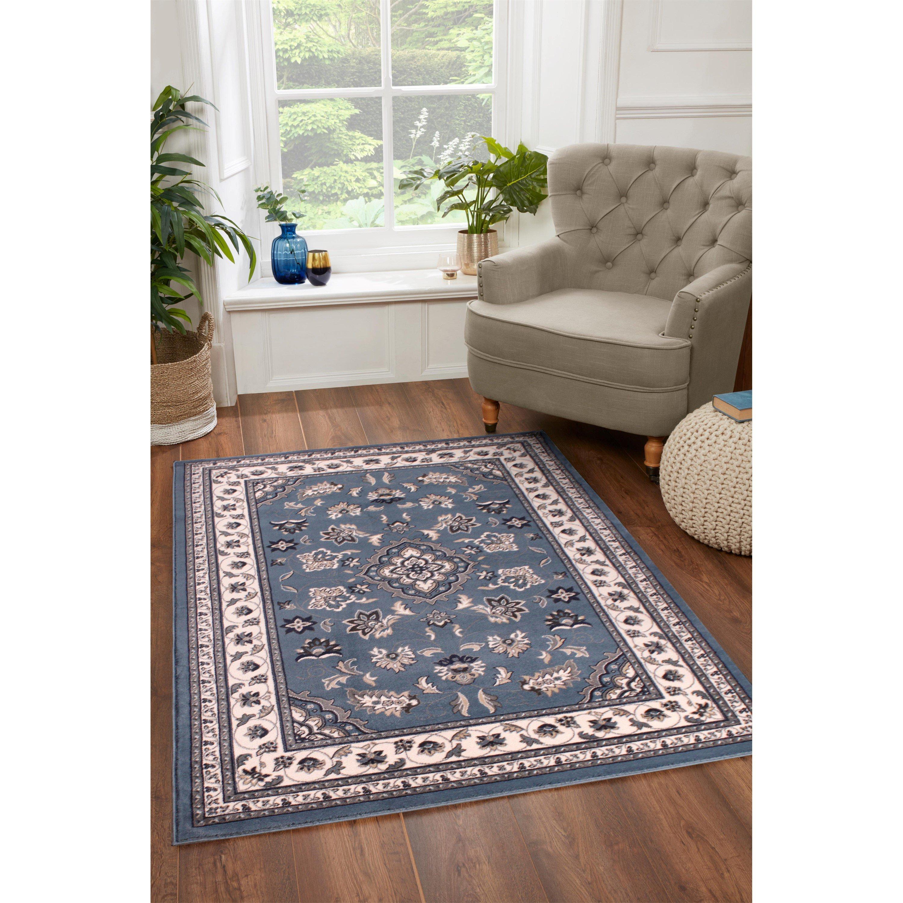 Hmc Home  Sherborne Traditional Rug - Blue - 200x290cm