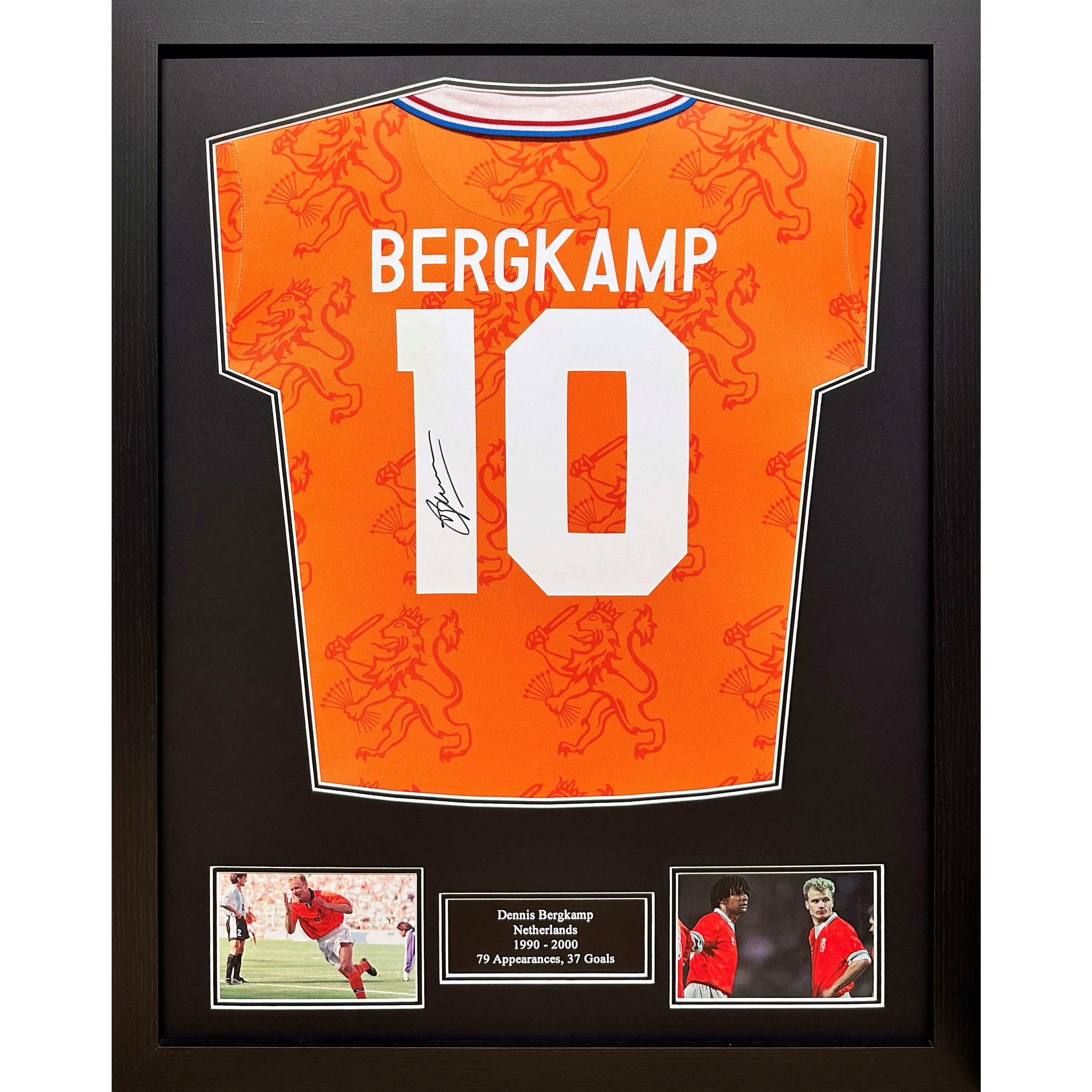 Allstarsignings Ltd  Dennis Bergkamp Signed Holland Shirt - Orange