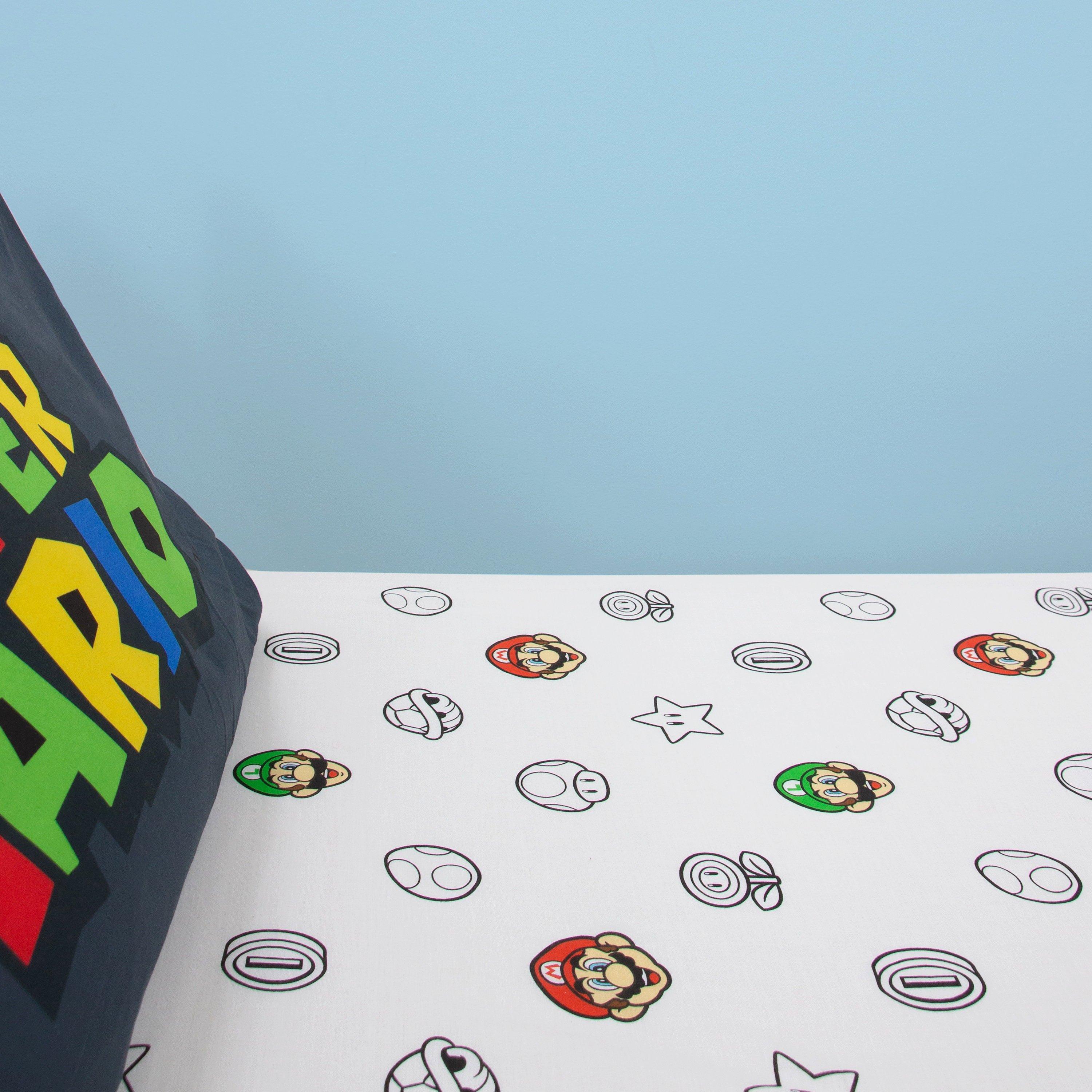 White - Nintendo - Nintendo Pair Single Fitted Sheet - 6