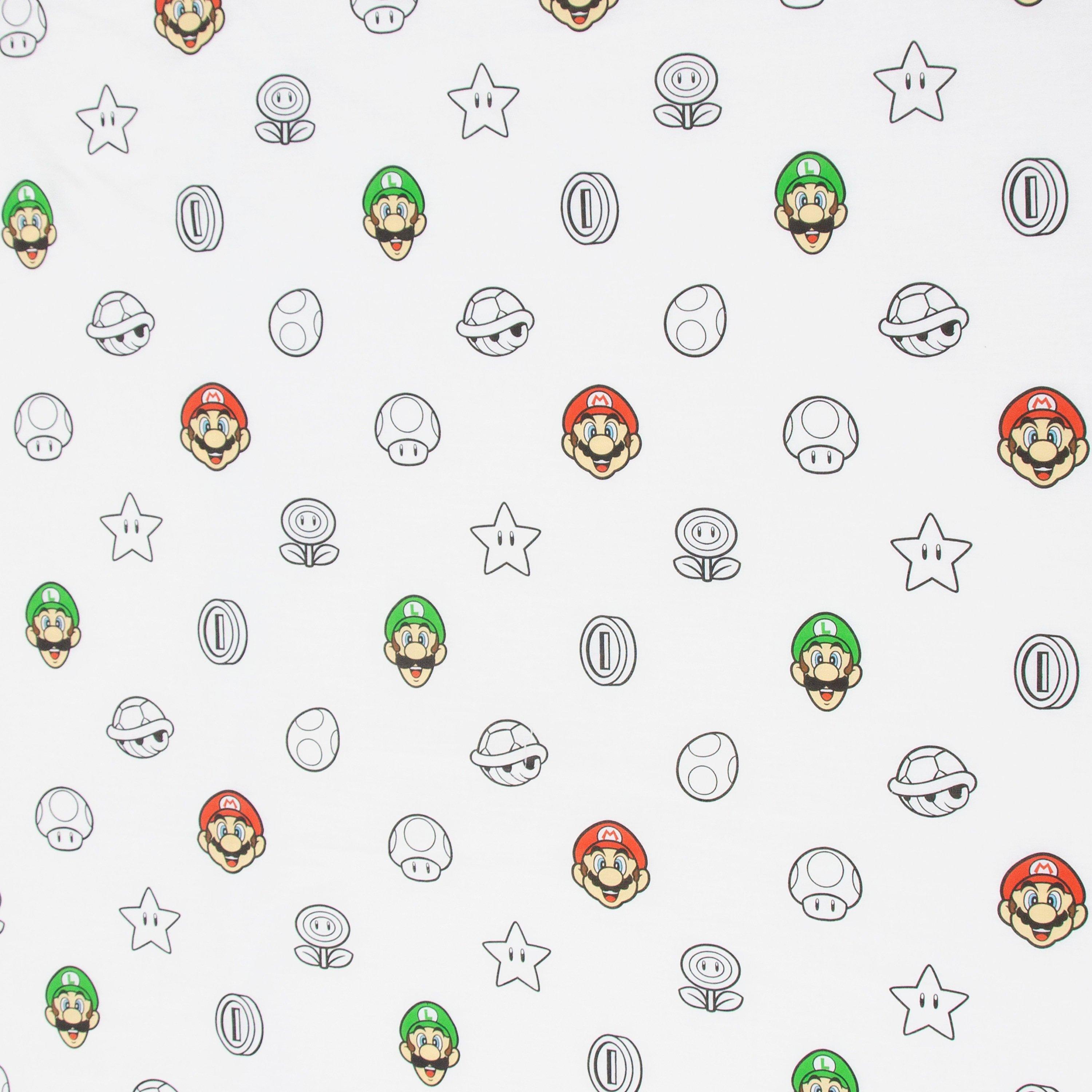 White - Nintendo - Nintendo Pair Double Fitted Sheet - 3