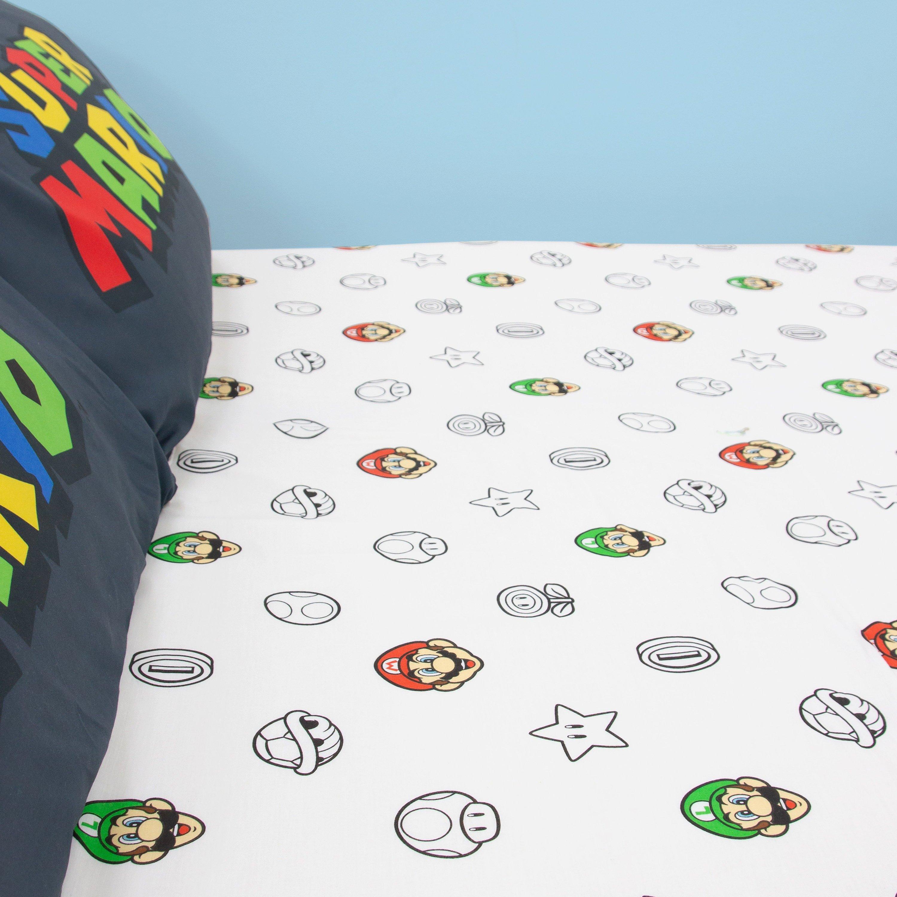 White - Nintendo - Nintendo Pair Double Fitted Sheet - 6