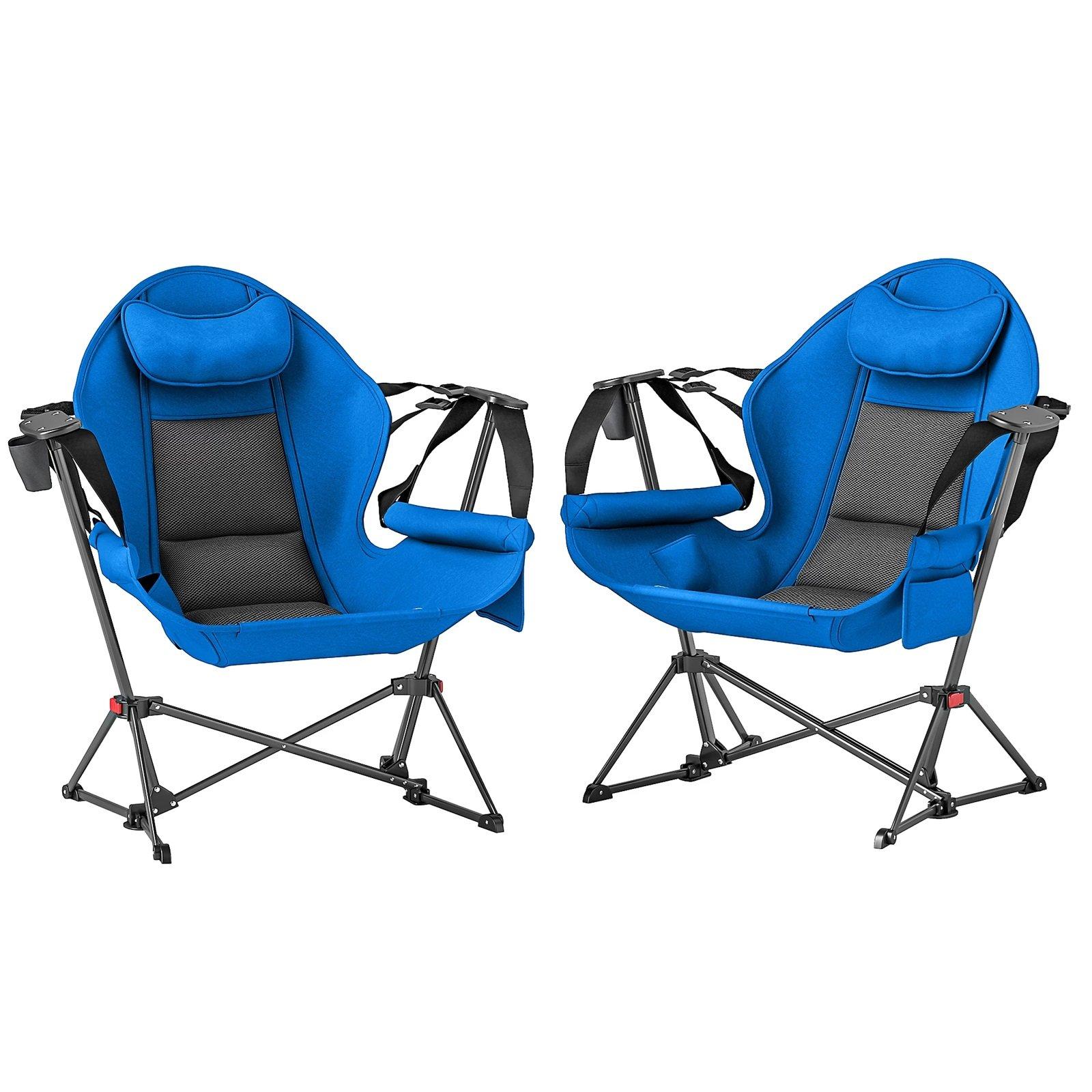 Blue - Outsunny - Hammock Camping Chair Set of 2 - 2